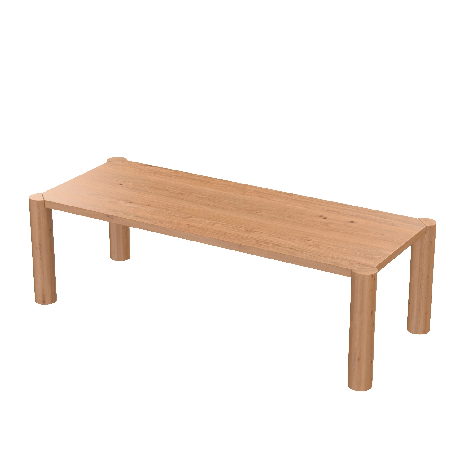 Post Dining Table Large Oak Natural 3D Model_06