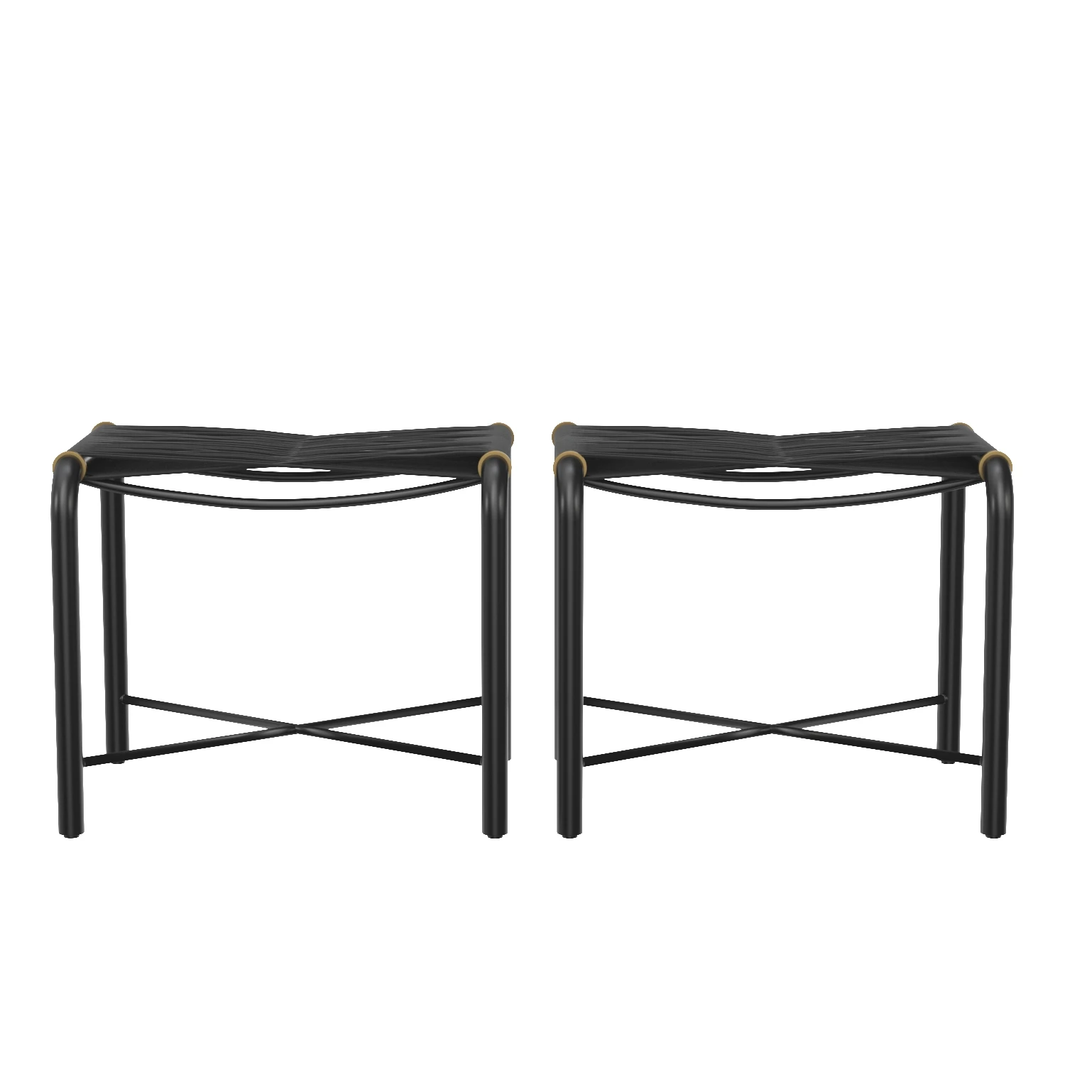 Riz Stool Black Leather 107086 3D Model_01
