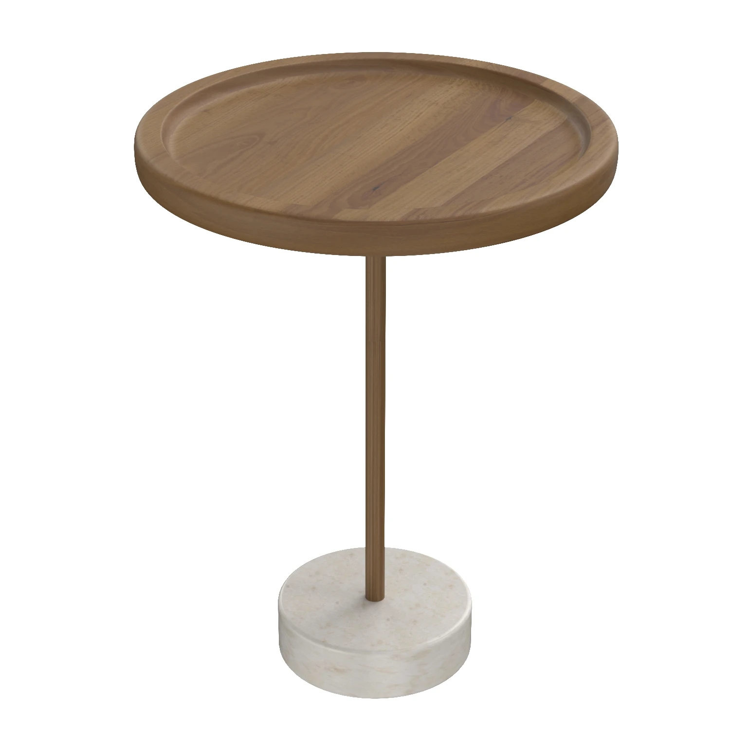 Roya KD Teak Side End Table Marble Base 3D Model_06