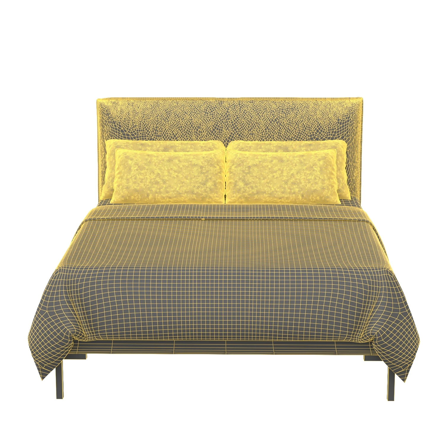 Sophia California King Faux Leather Platform Bed 3D Model_07
