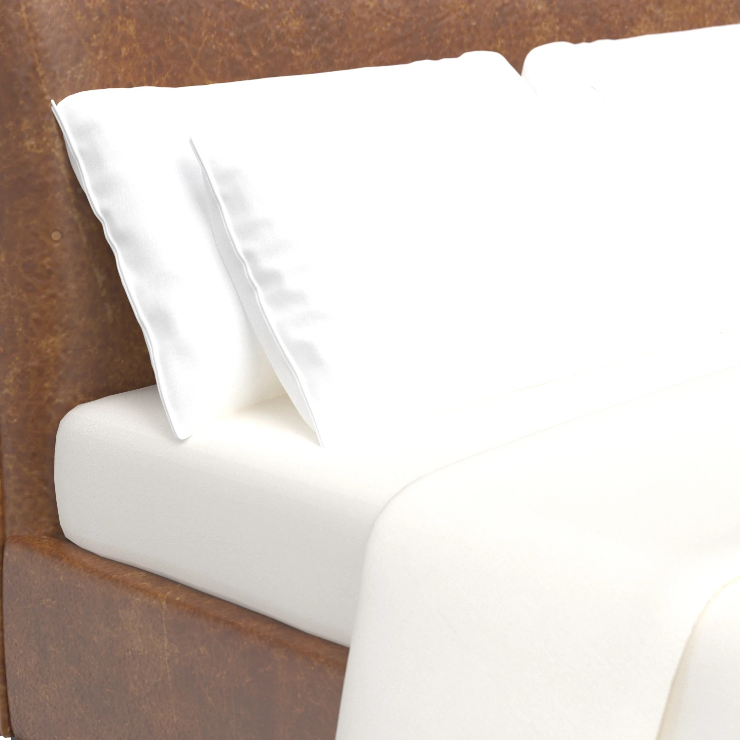 Sophia California King Faux Leather Platform Bed 3D Model_05