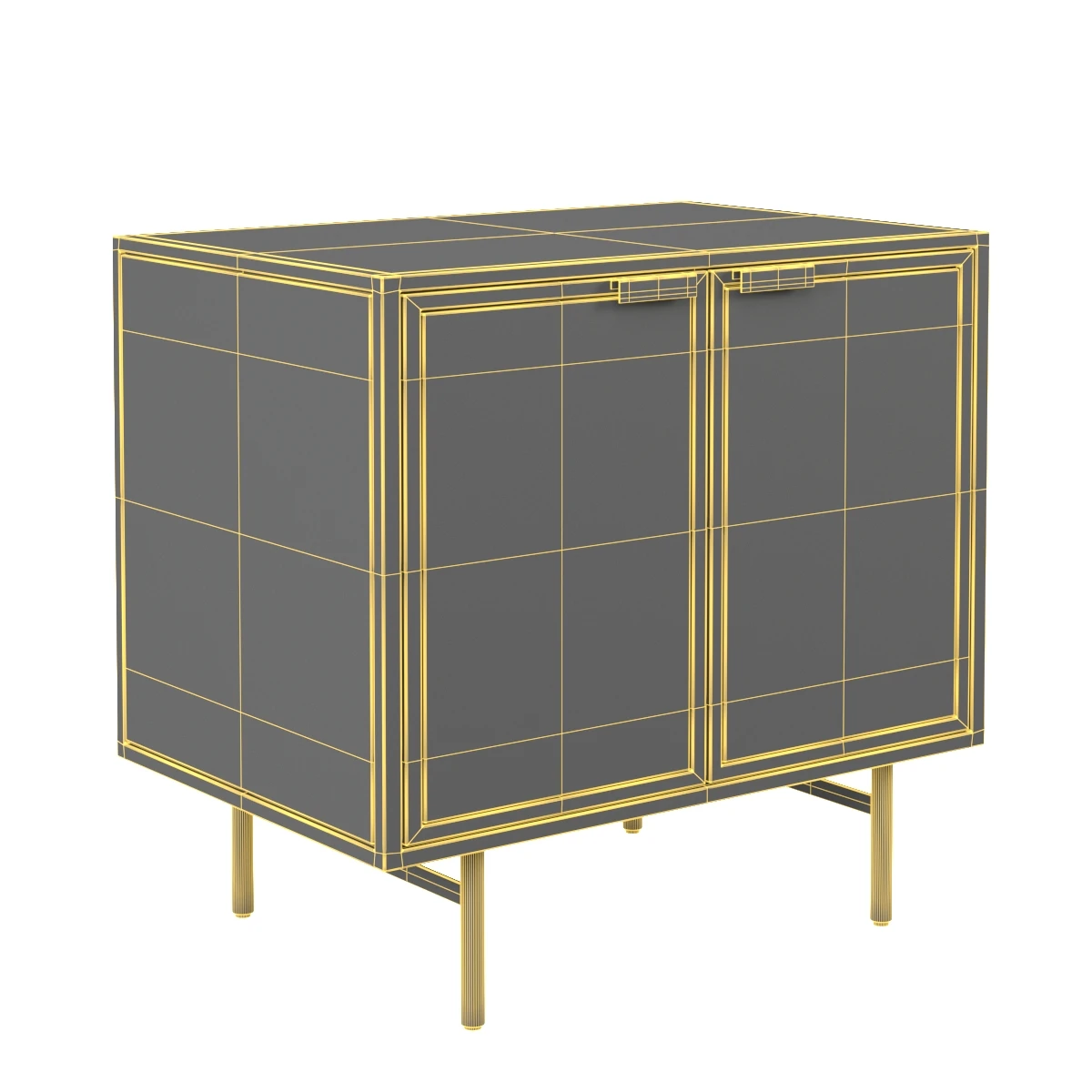 Sunburst Cabinet Nightstand 3D Model_07