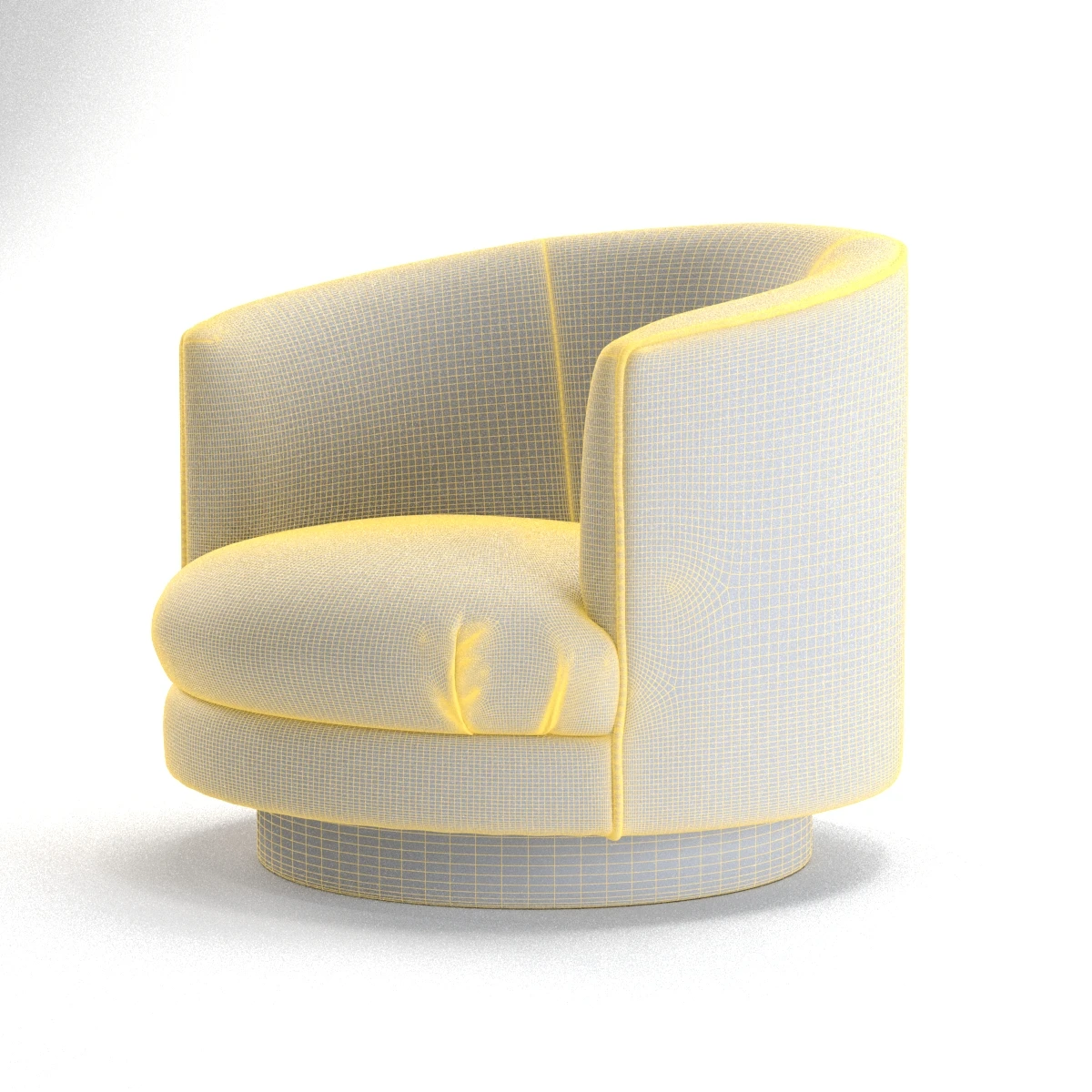 1960s Swivel Tub Chair 3D Model_07