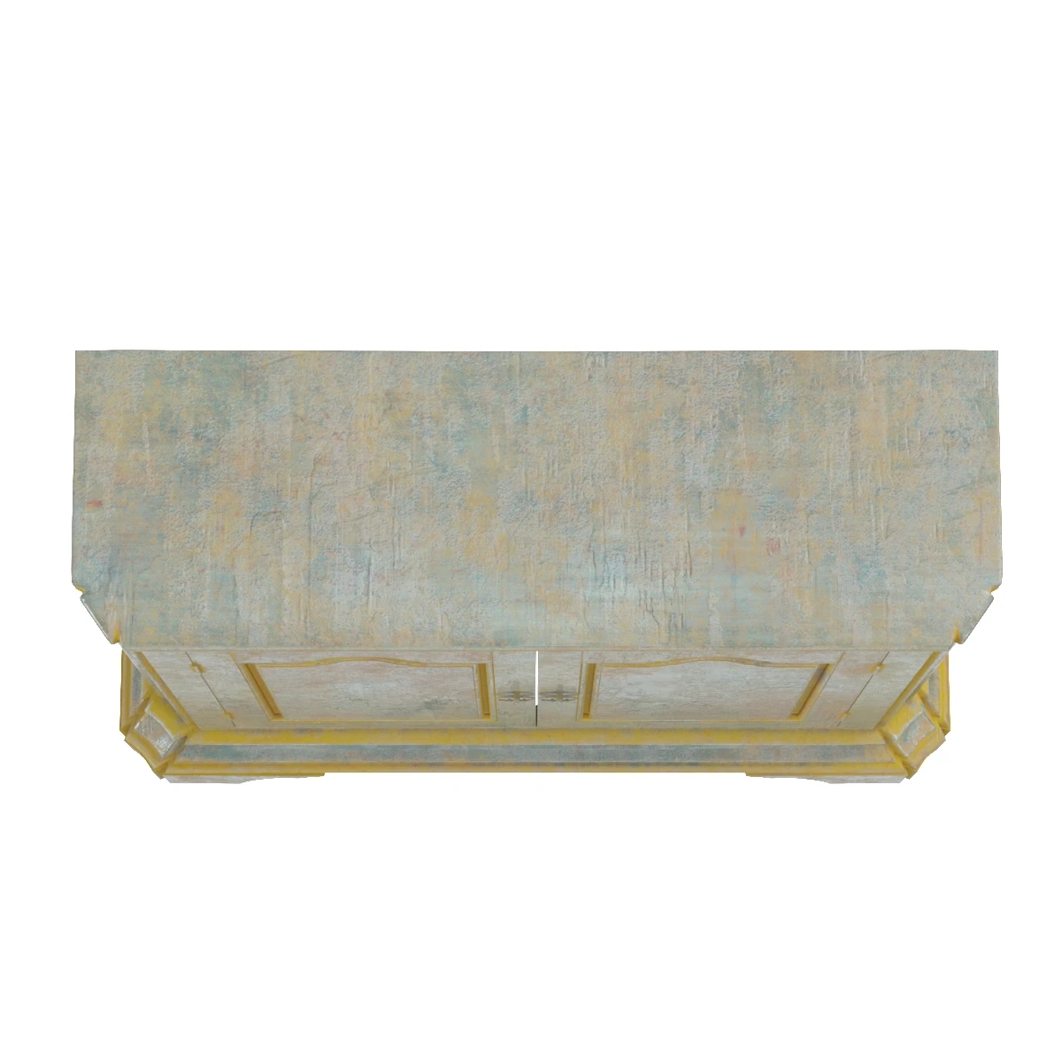 Custom Vintage Italian Style Two Door Painted Wood American Buffet Console 3D Model_03