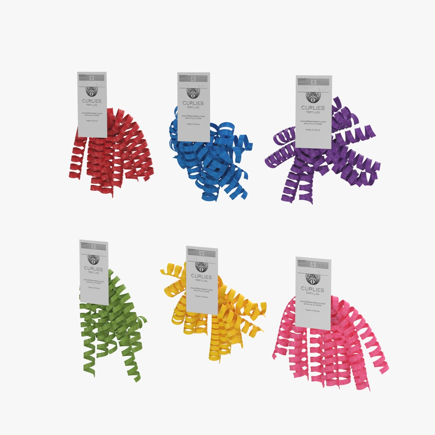 Jillson Roberts OASGL001 6 Count Self Adhesive Gift Wrap Curly Bows 3D Model_06