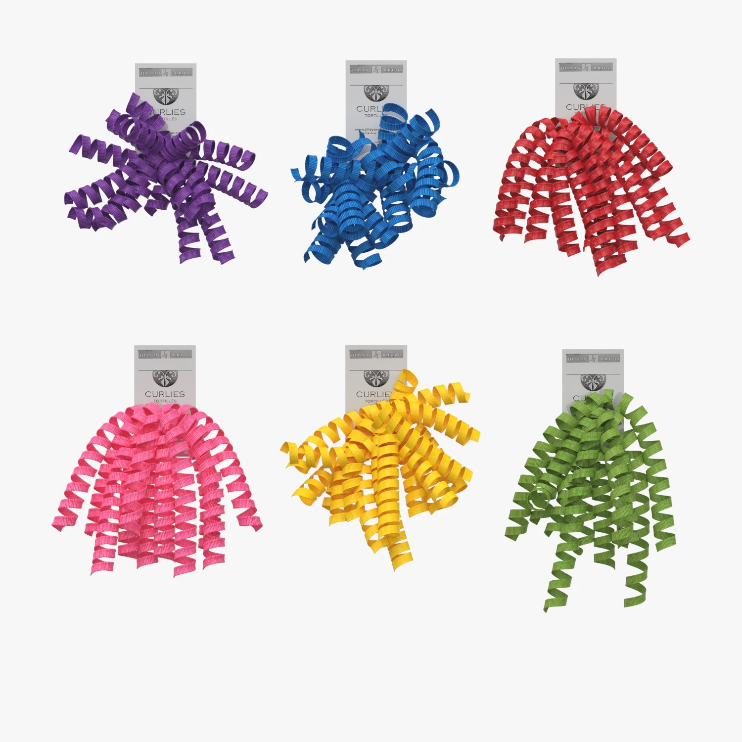 Jillson Roberts OASGL001 6 Count Self Adhesive Gift Wrap Curly Bows 3D Model_01