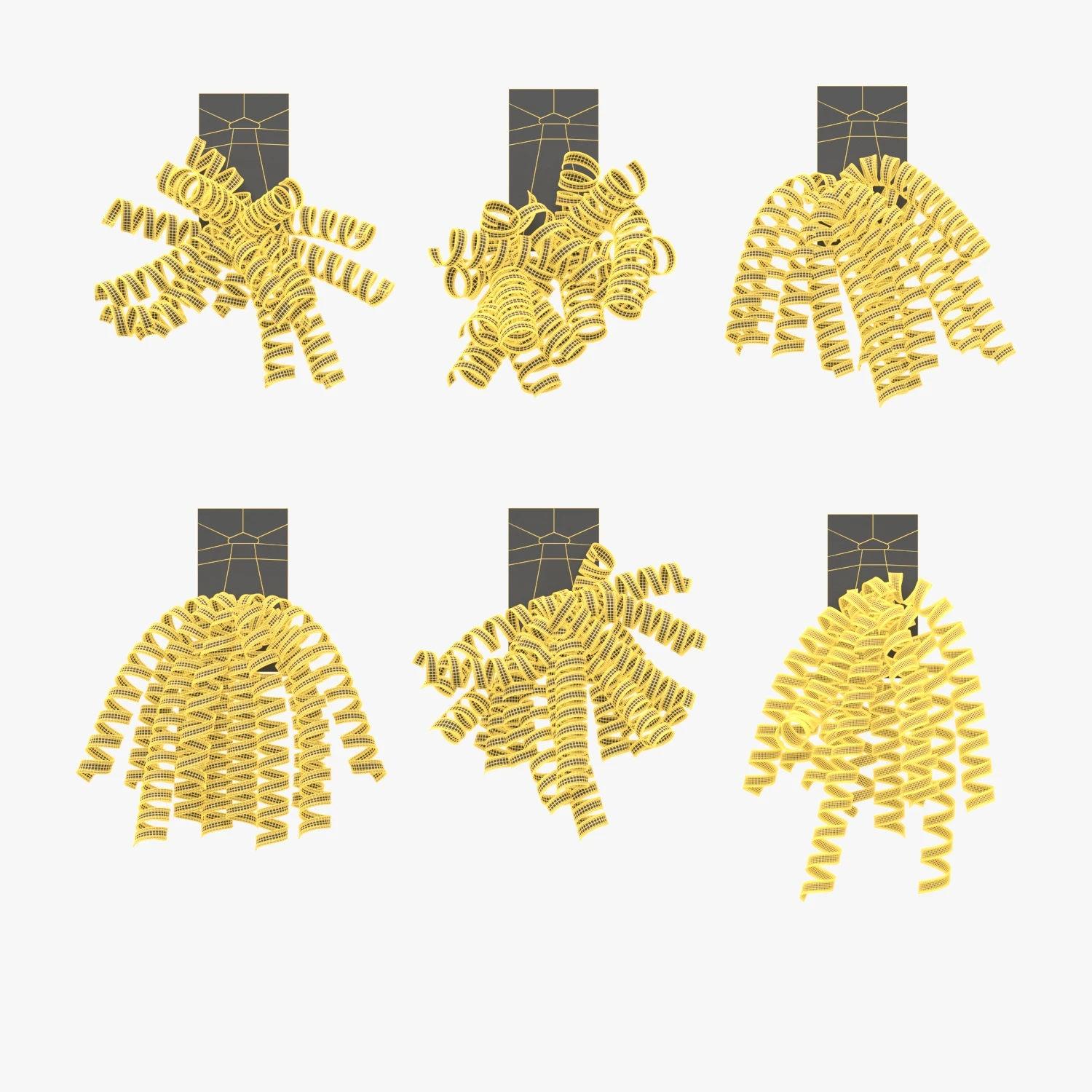 Jillson Roberts OASGL001 6 Count Self Adhesive Gift Wrap Curly Bows 3D Model_07