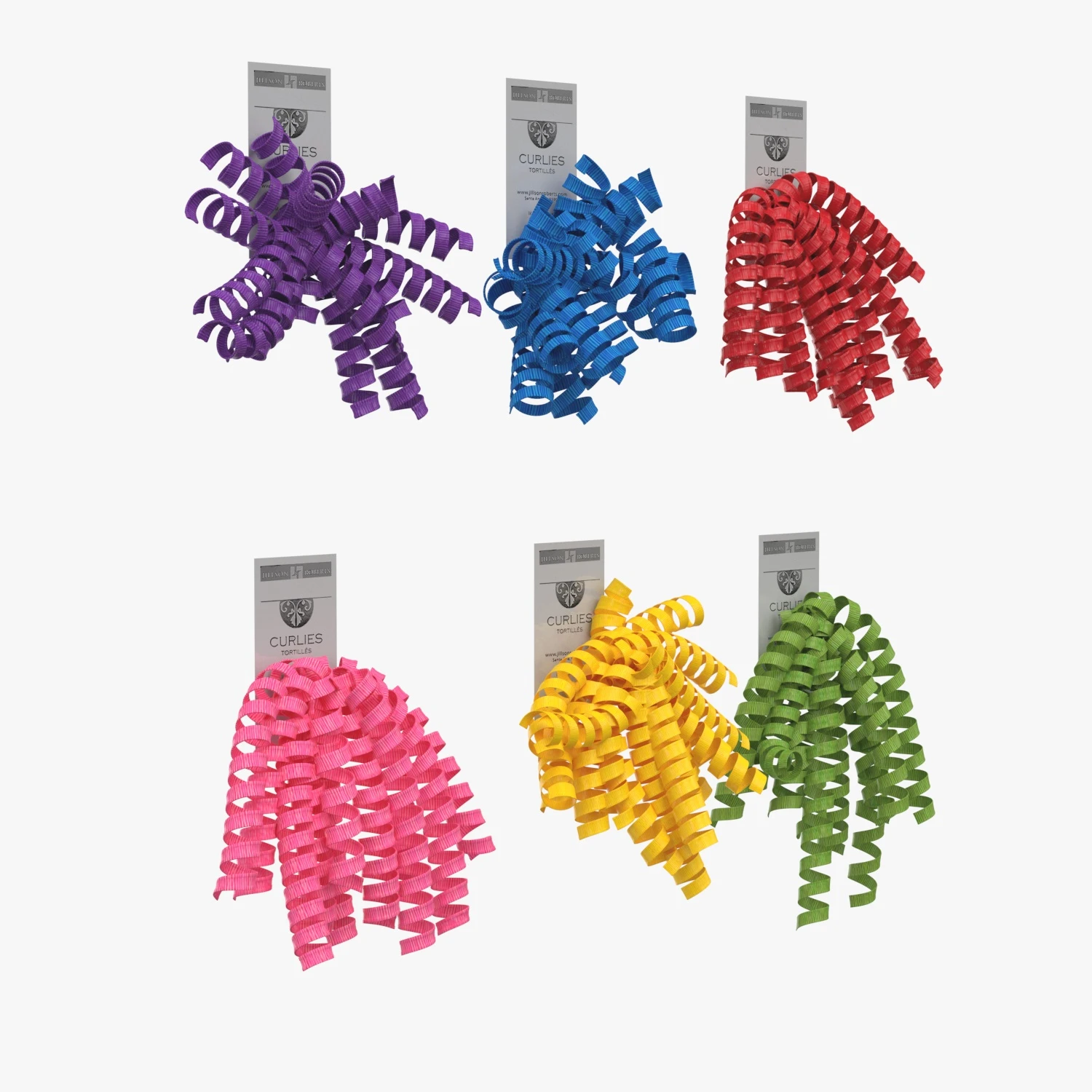 Jillson Roberts OASGL001 6 Count Self Adhesive Gift Wrap Curly Bows 3D Model_03