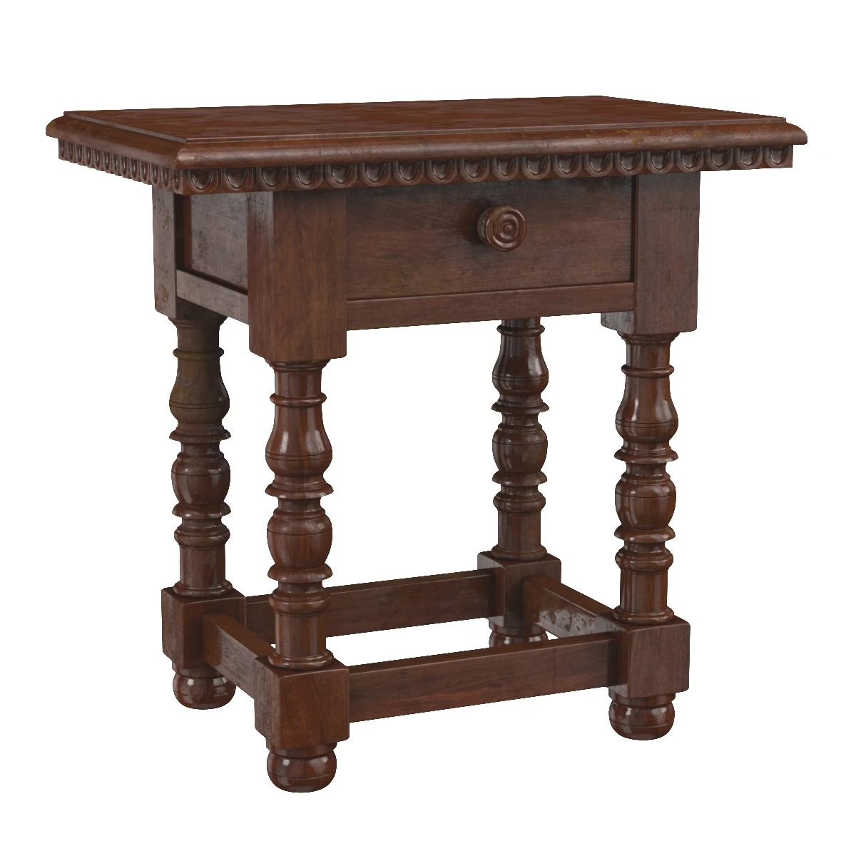 Late 19th Century Italian Side Table 3D Model_01