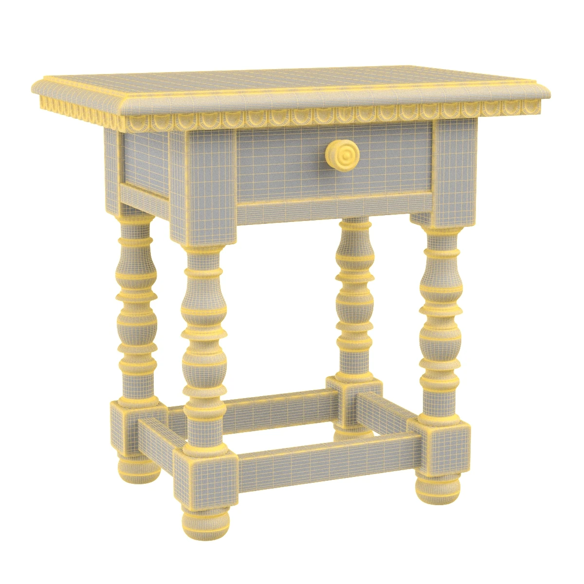 Late 19th Century Italian Side Table 3D Model_07