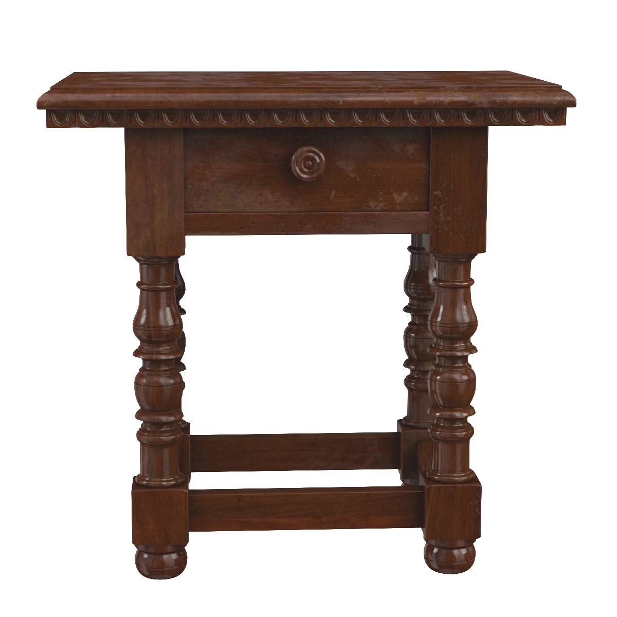 Late 19th Century Italian Side Table 3D Model_06
