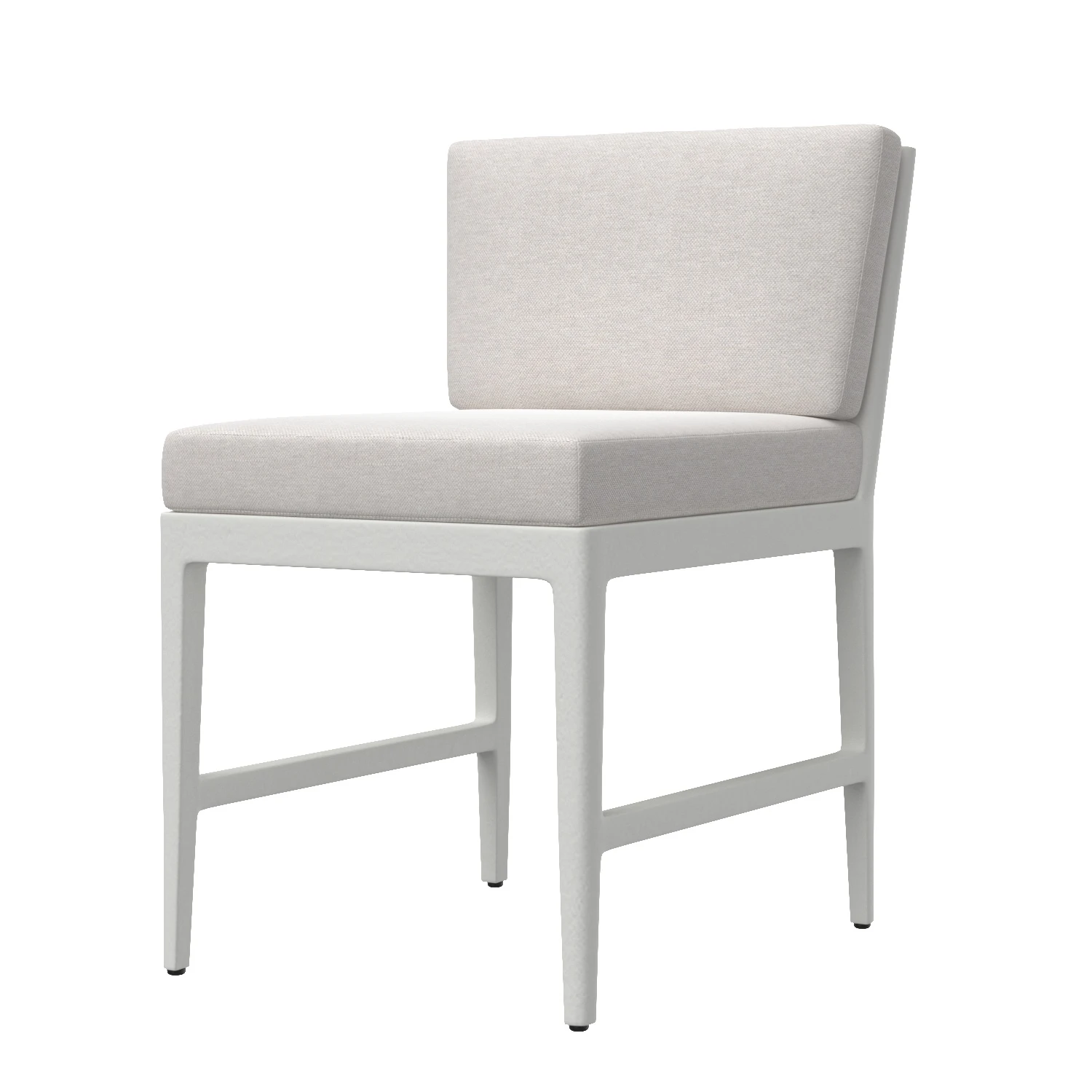 Laurel Aluminum Dining Side White Chair 3D Model_01