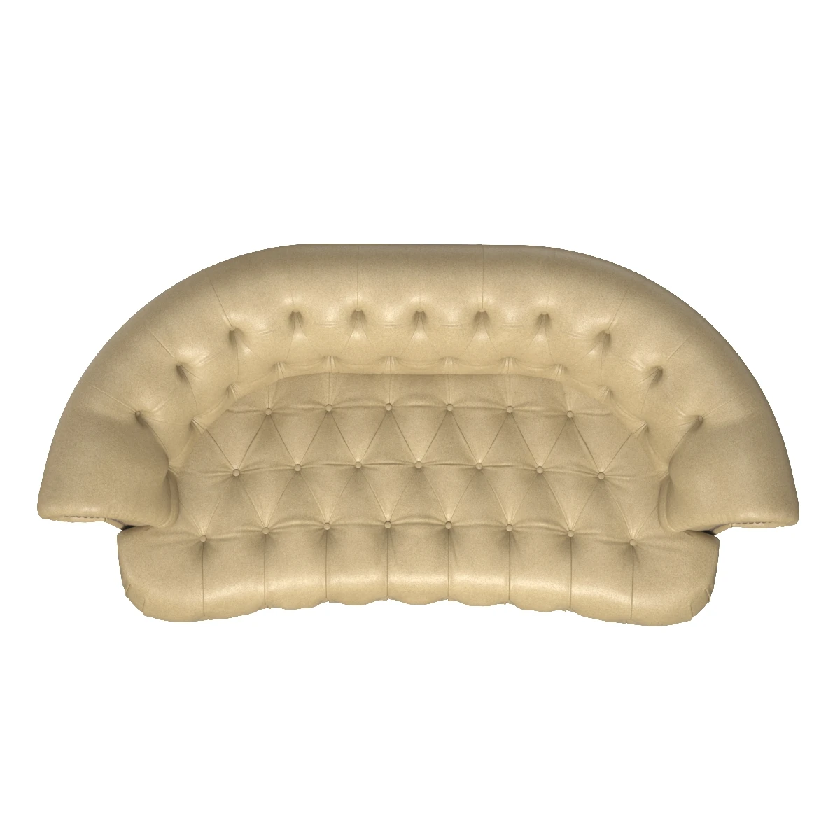 Leather Curved Chesterfield Style Sofa 3D Model_03