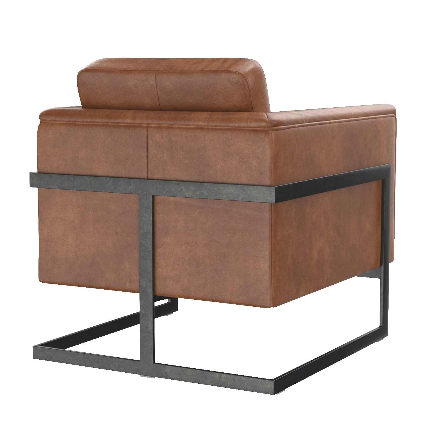 Luxley Club Chair Open Road Brown Leather 3D Model_06