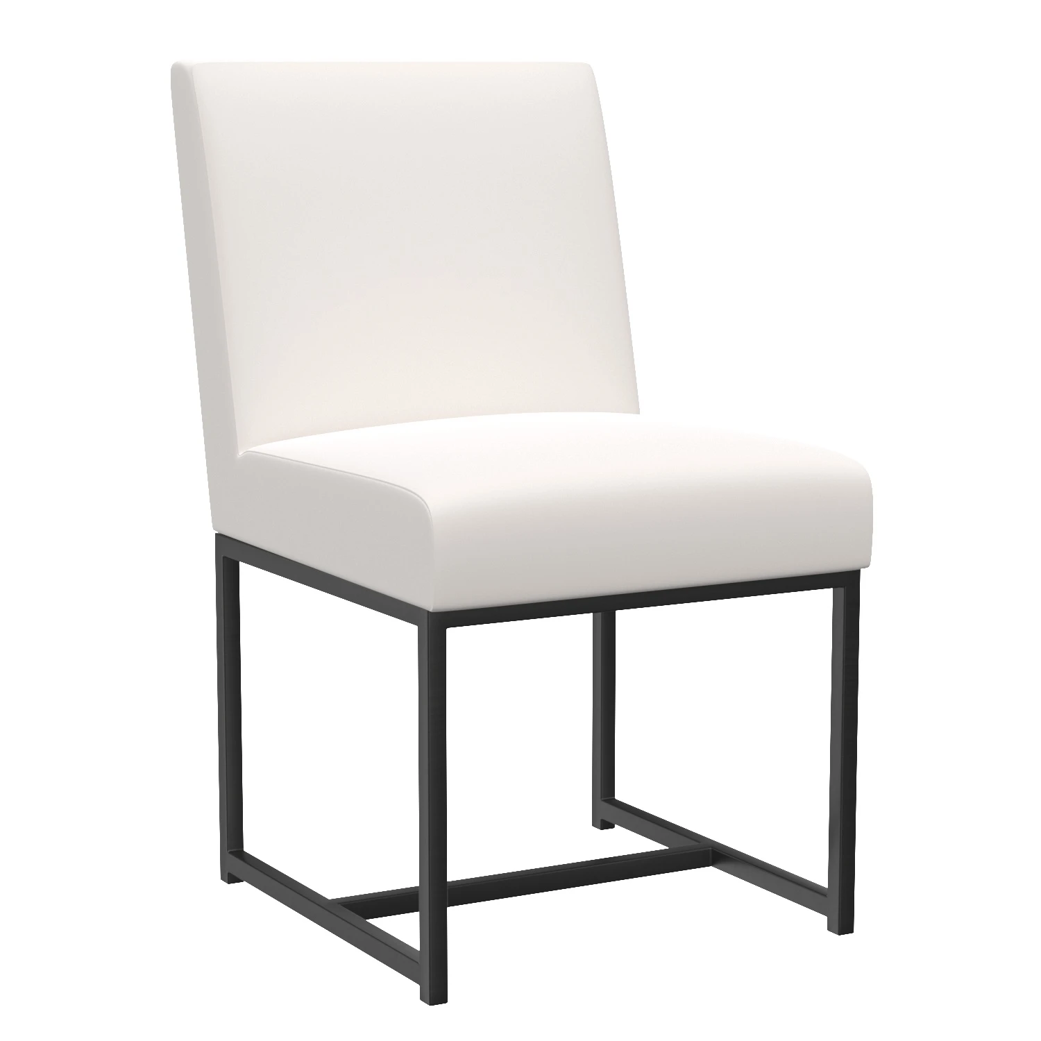 Modern White Upholstered Dining Chair T1545 3D Model_01