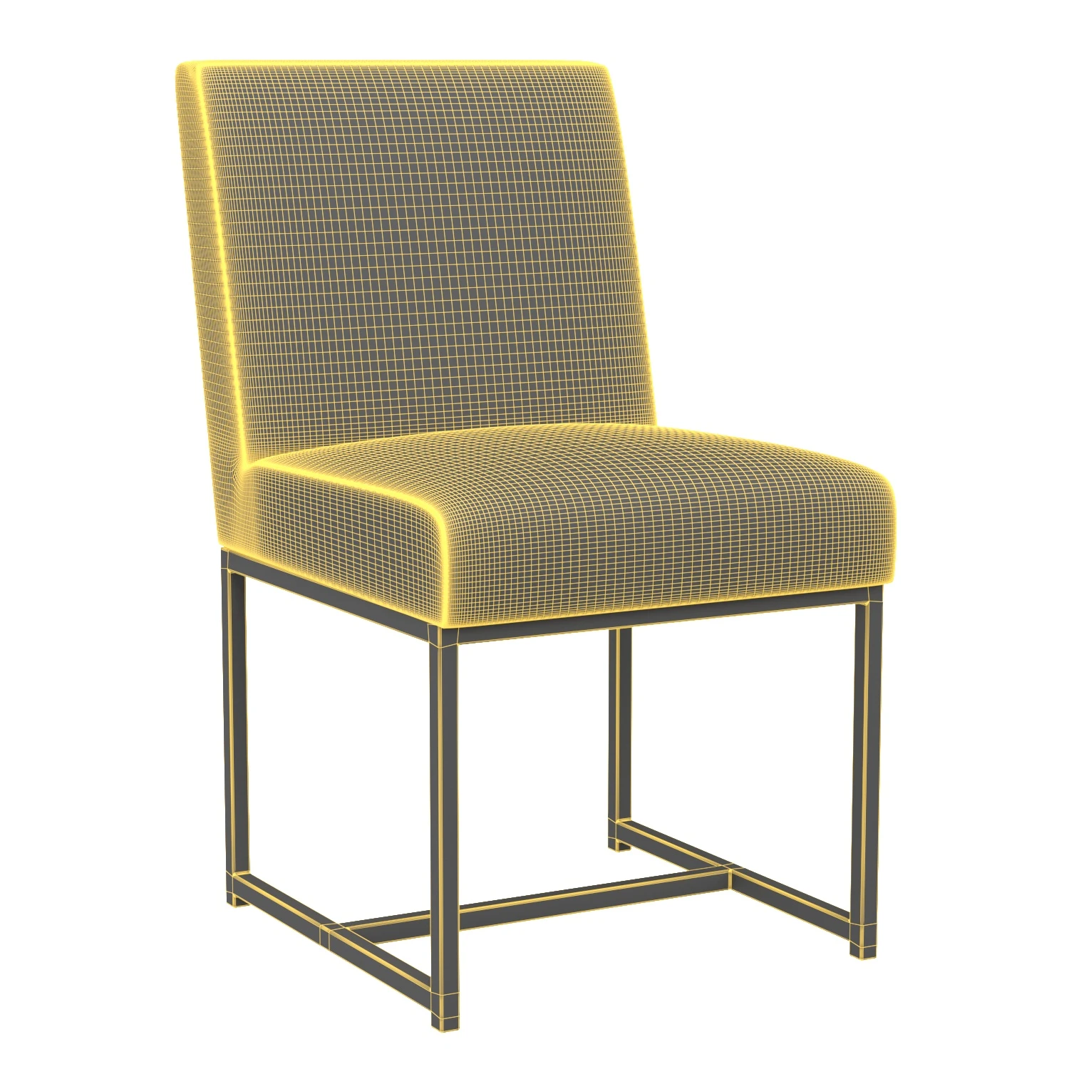 Modern White Upholstered Dining Chair T1545 3D Model_07