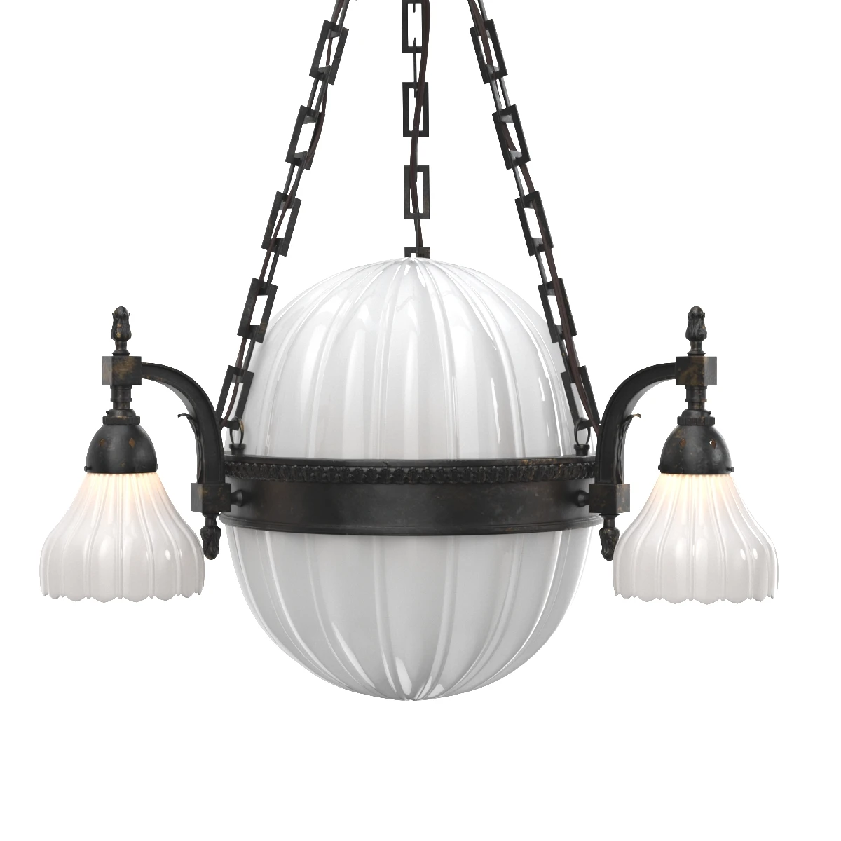Moonstone Chandelier by Jefferson and Co England Circa 1910 3D Model_03
