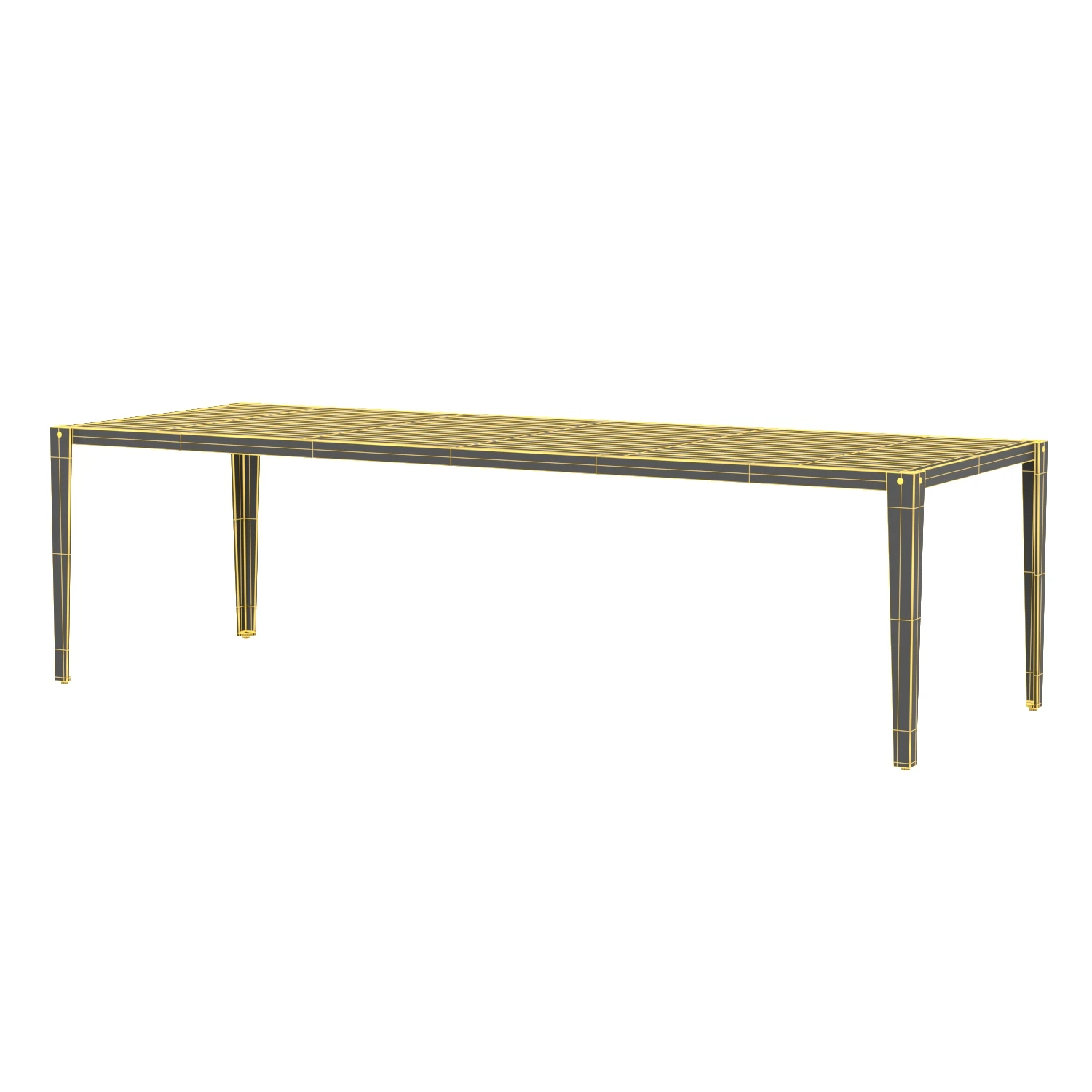 Mustique Aluminum Rectangular Dining Table 3D Model_07