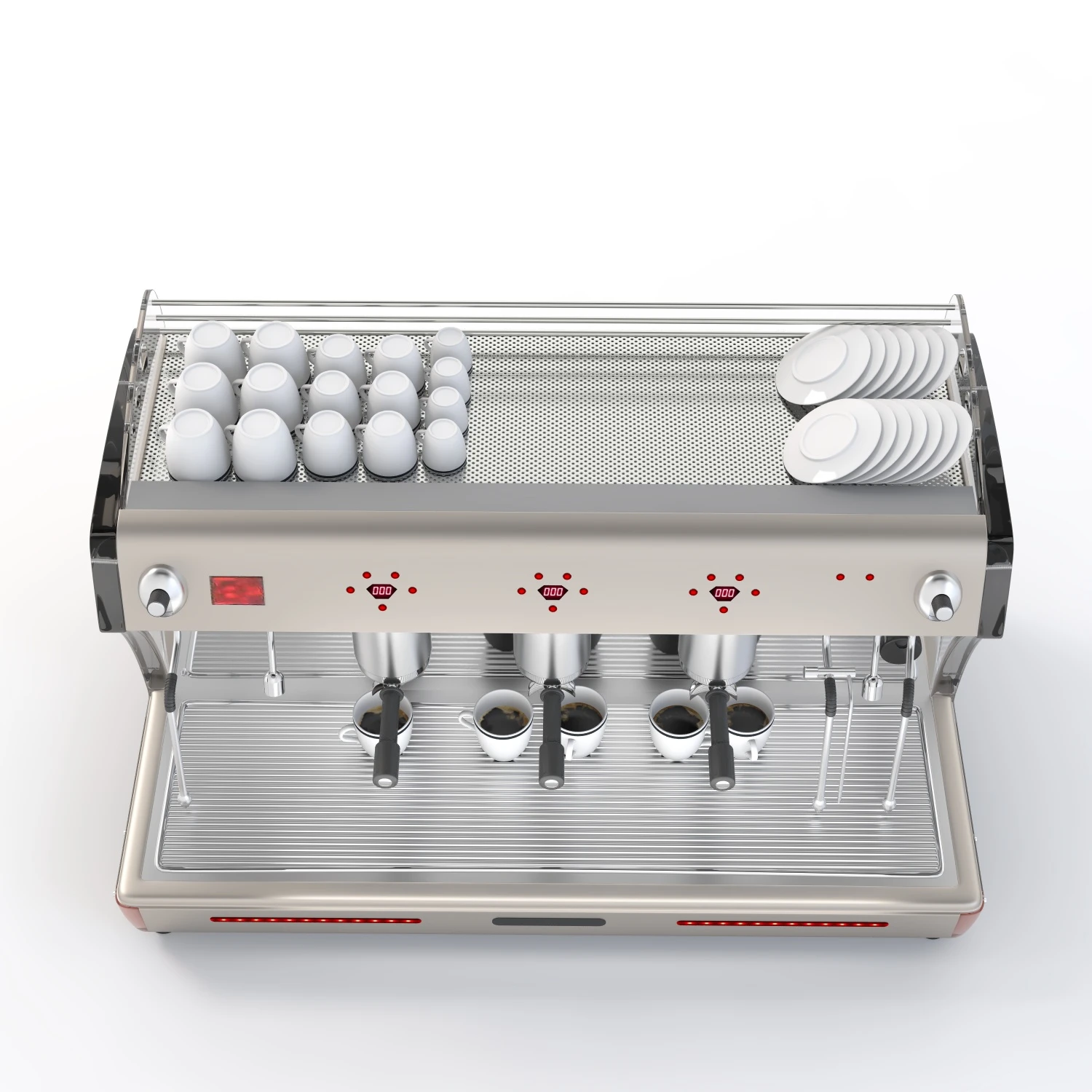 Electronic Professional Coffee Machine for Restaurant 3D Model_06