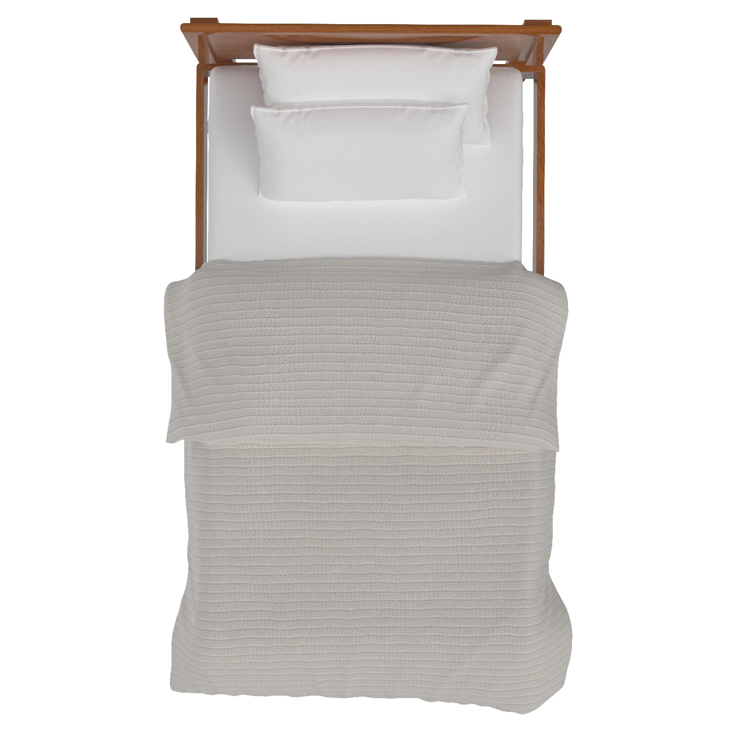 Baxton Studio Jiro Mid-Century Modern Walnut Brown Finished Wood Bed 3D Model_04