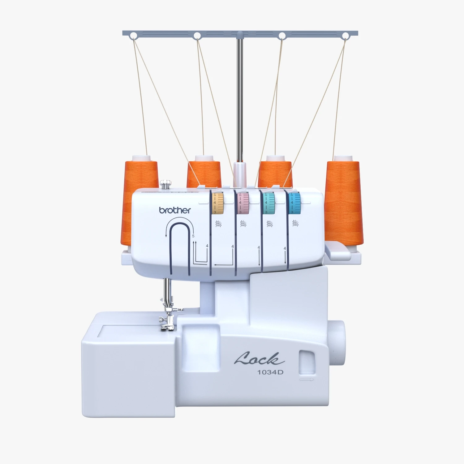 Brother Serger 1034D Heavy-Duty Metal Frame Overlock Machine 3D Model_01