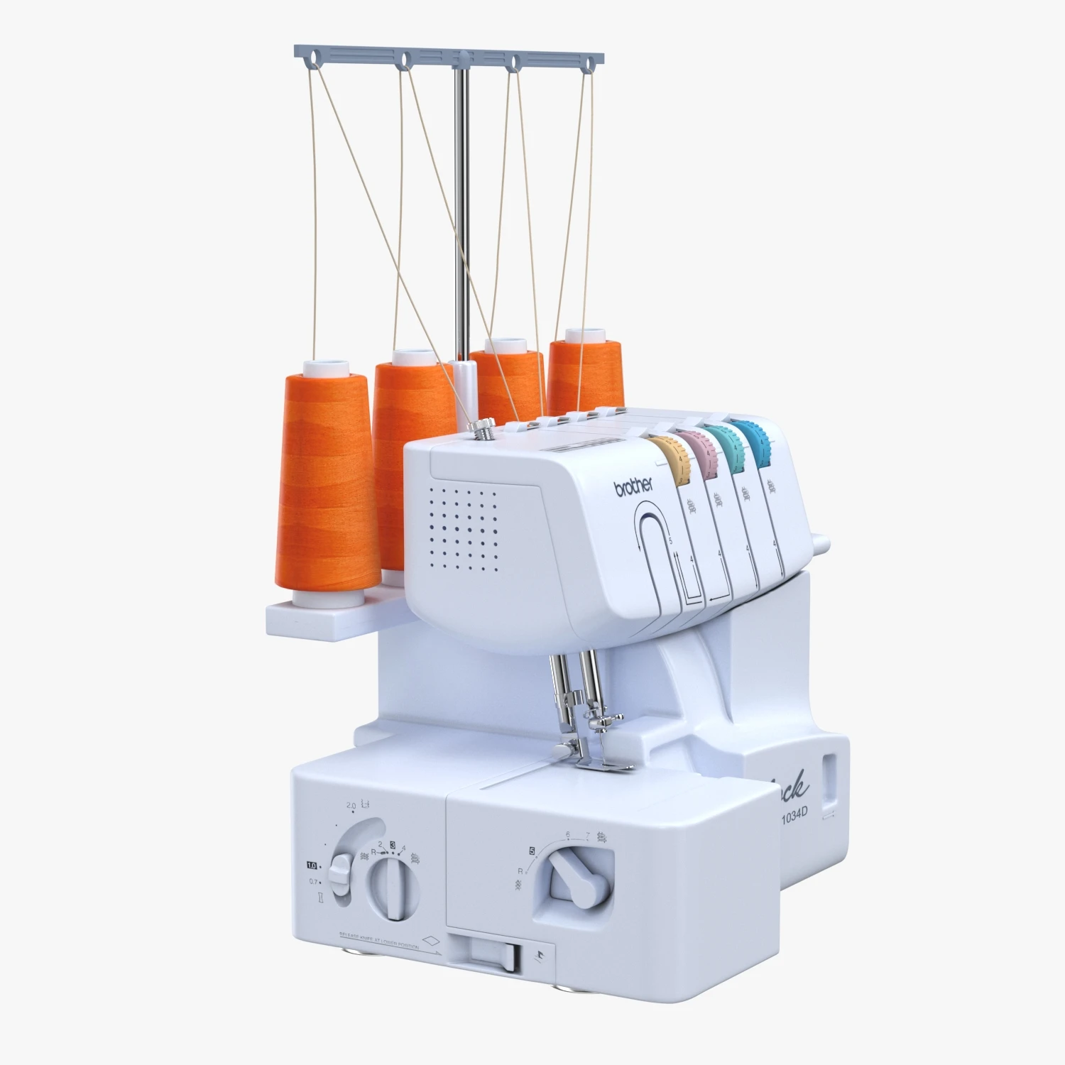 Brother Serger 1034D Heavy-Duty Metal Frame Overlock Machine 3D Model_03