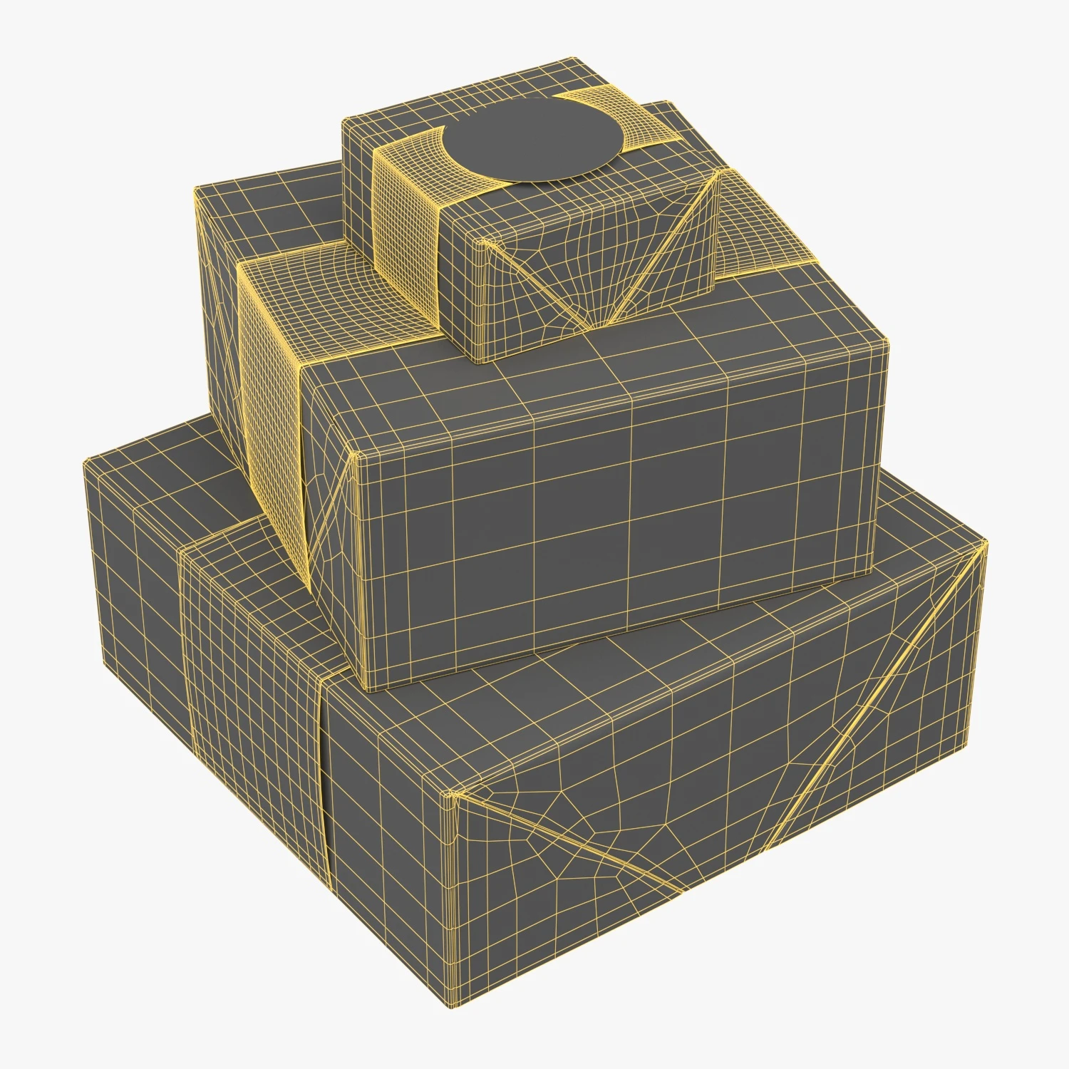 Hallmark Gift Boxes with Wrap Bands 3D Model_07