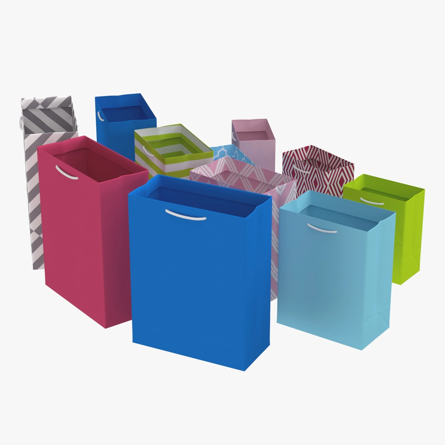 Hallmark Pastel Gift Bags in Assorted Sizes 3D Model_06