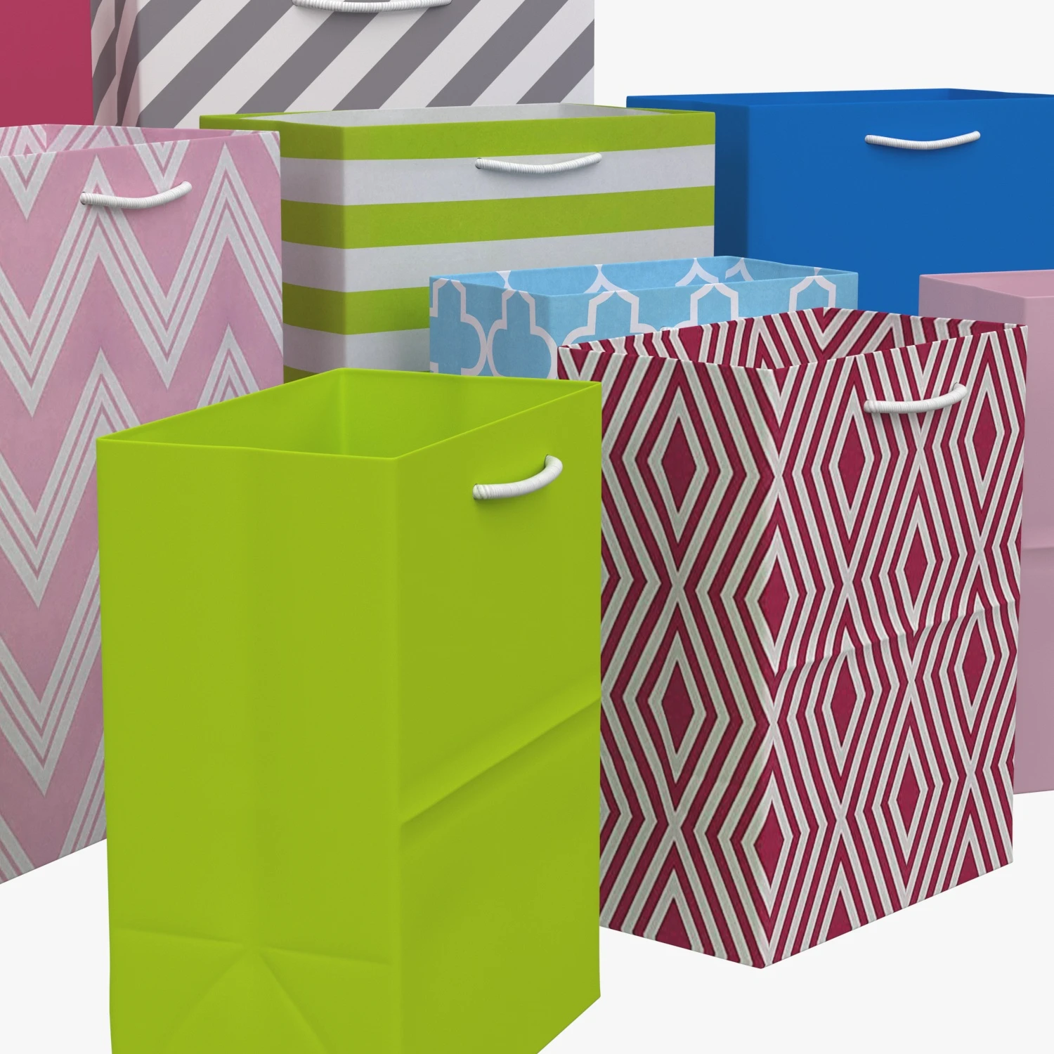 Hallmark Pastel Gift Bags in Assorted Sizes 3D Model_05
