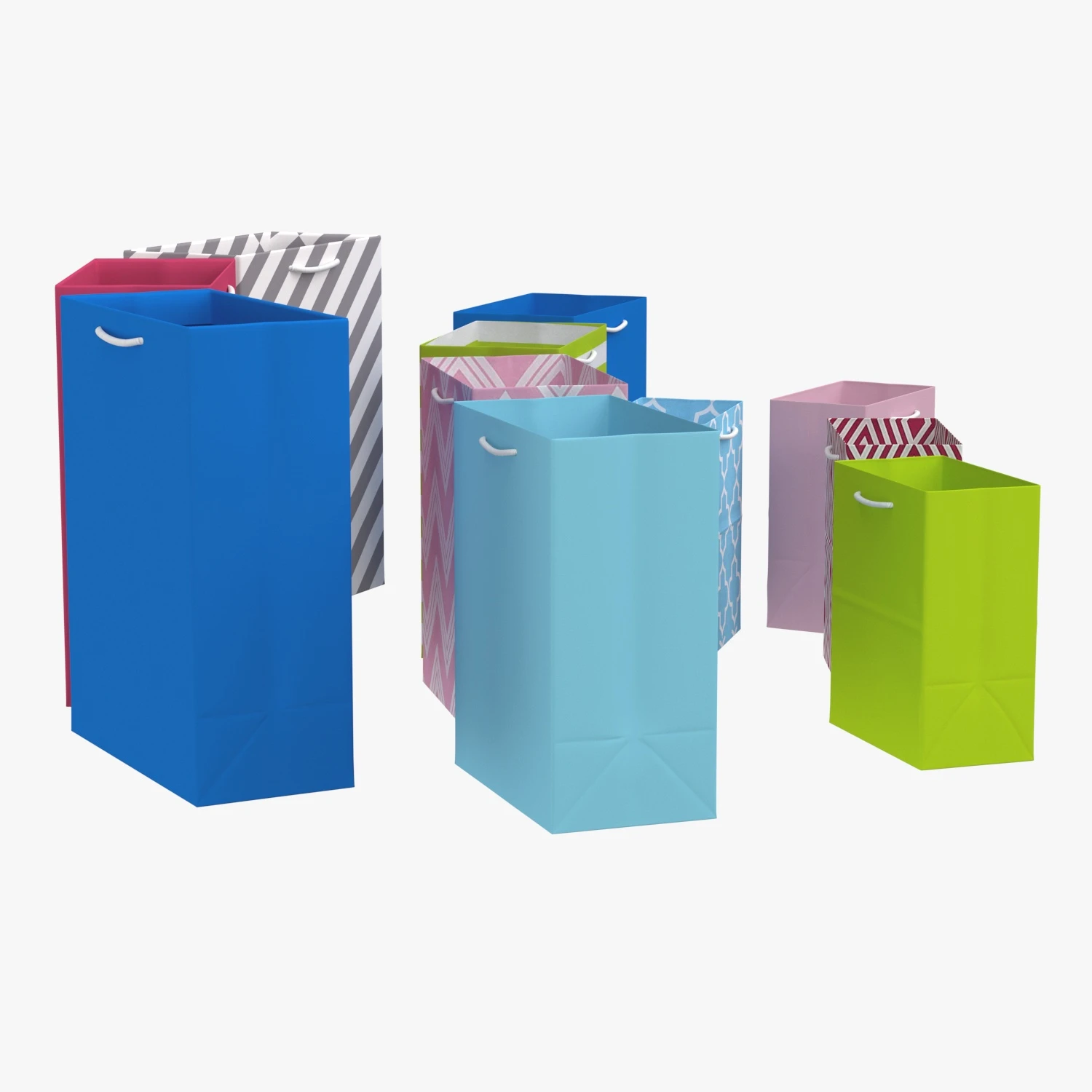 Hallmark Pastel Gift Bags in Assorted Sizes 3D Model_03