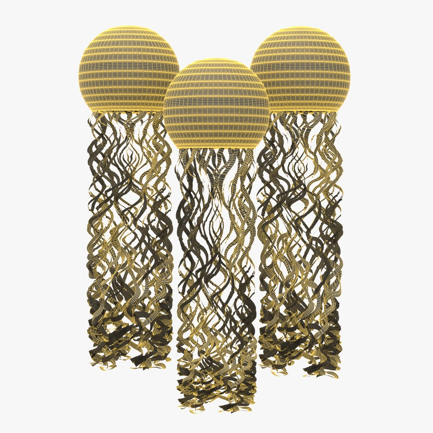 Jellyfish Paper Lanterns 3 Pack Pink White and Gray 3D Model_07