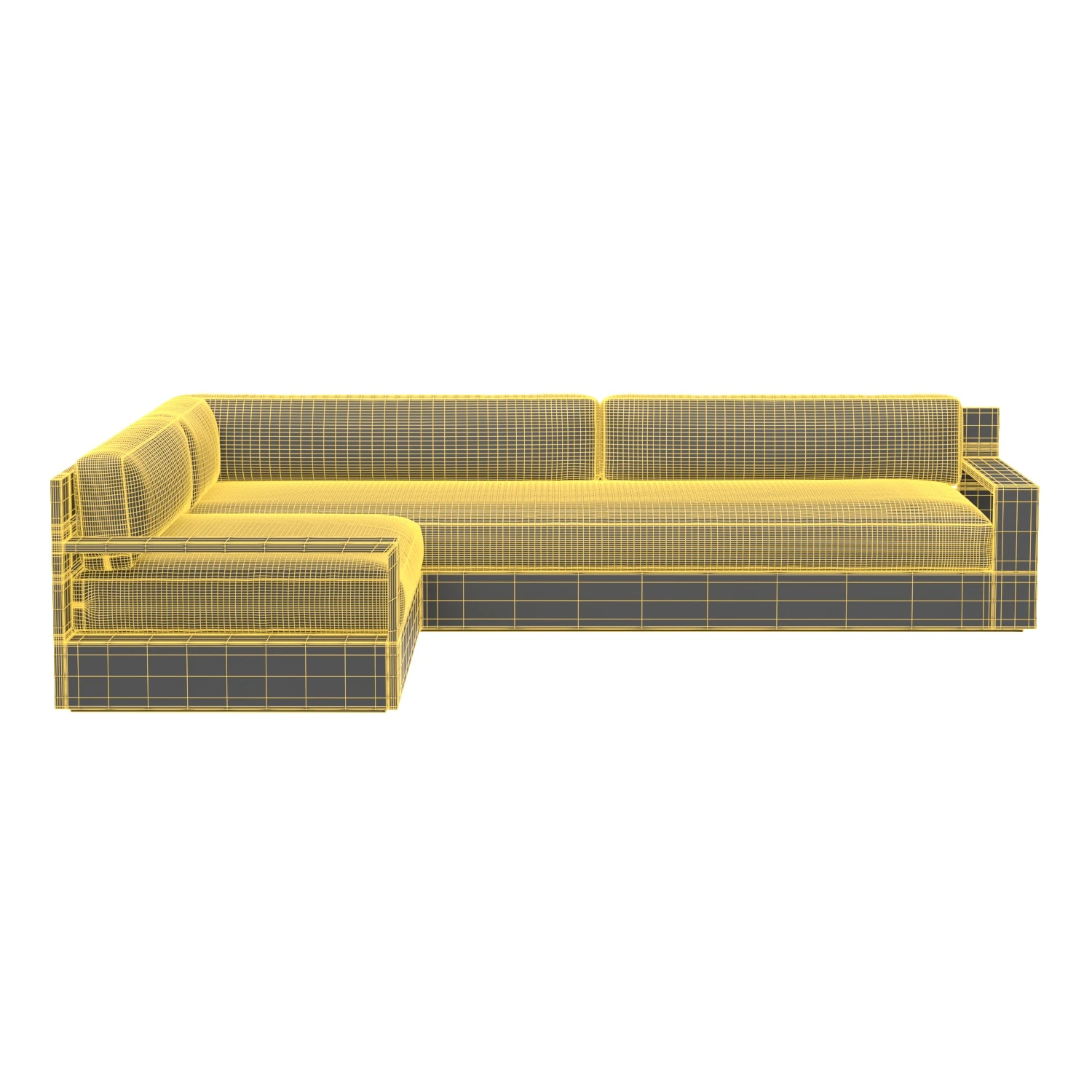 Marbella Teak Right-Arm L-Sectional 3D Model_07