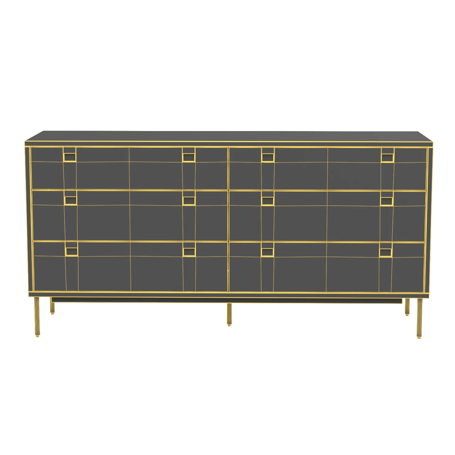 Noa Modern 6 Drawer Dresser 089602 3D Model_07