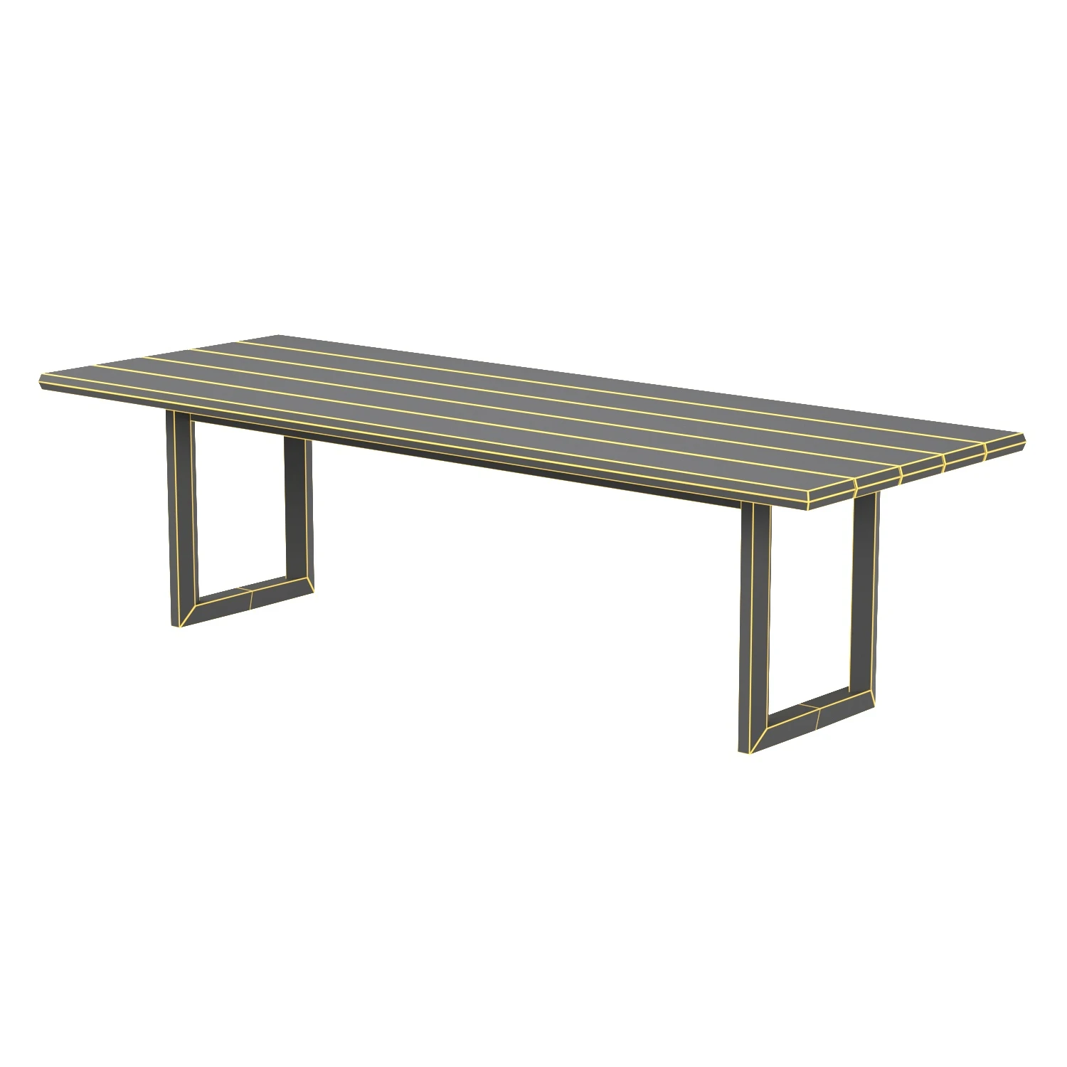 Paloma Teak Rectangular Dining Table 3D Model_07