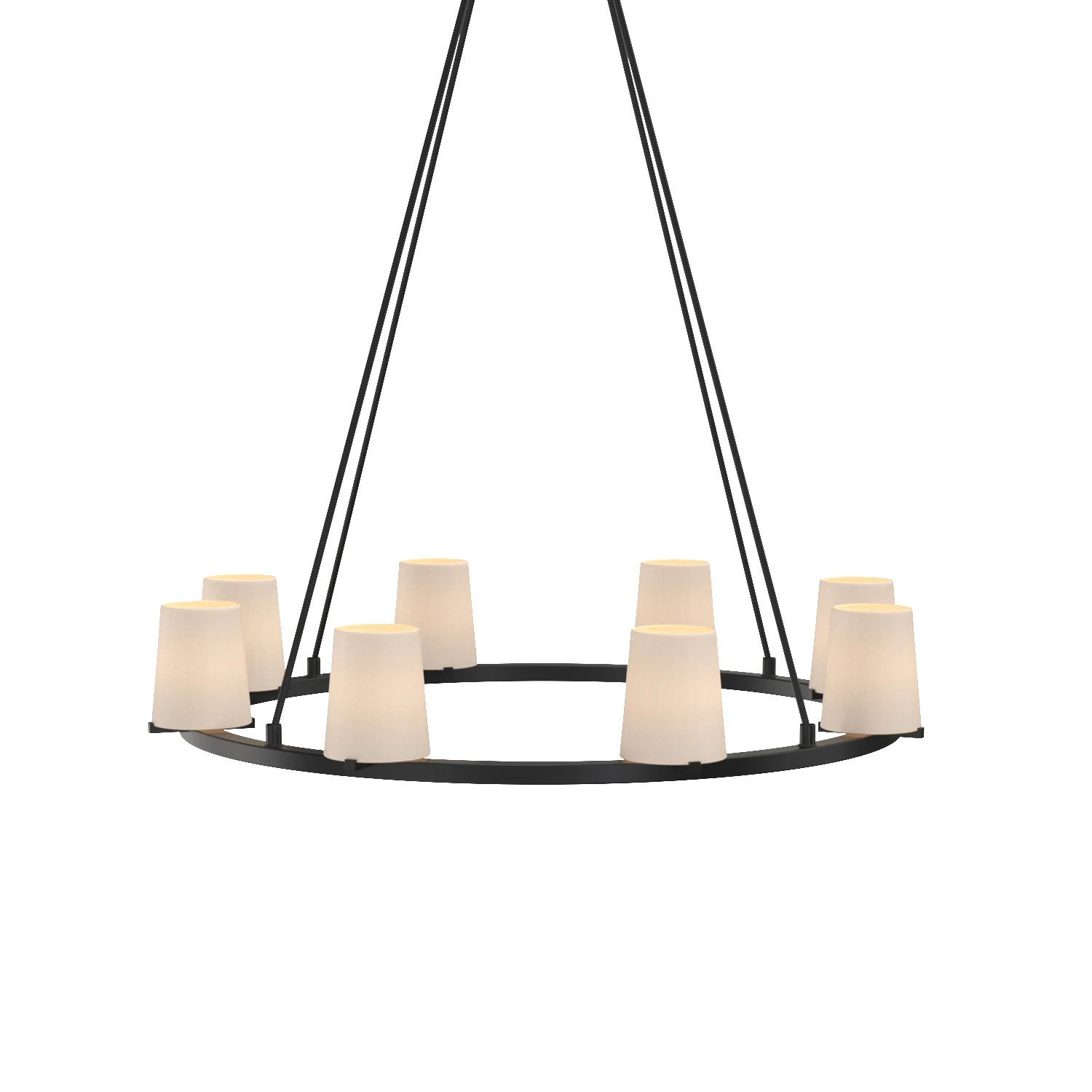 Pauillac Fabric Shade Round Chandelier 36in 3D Model_03