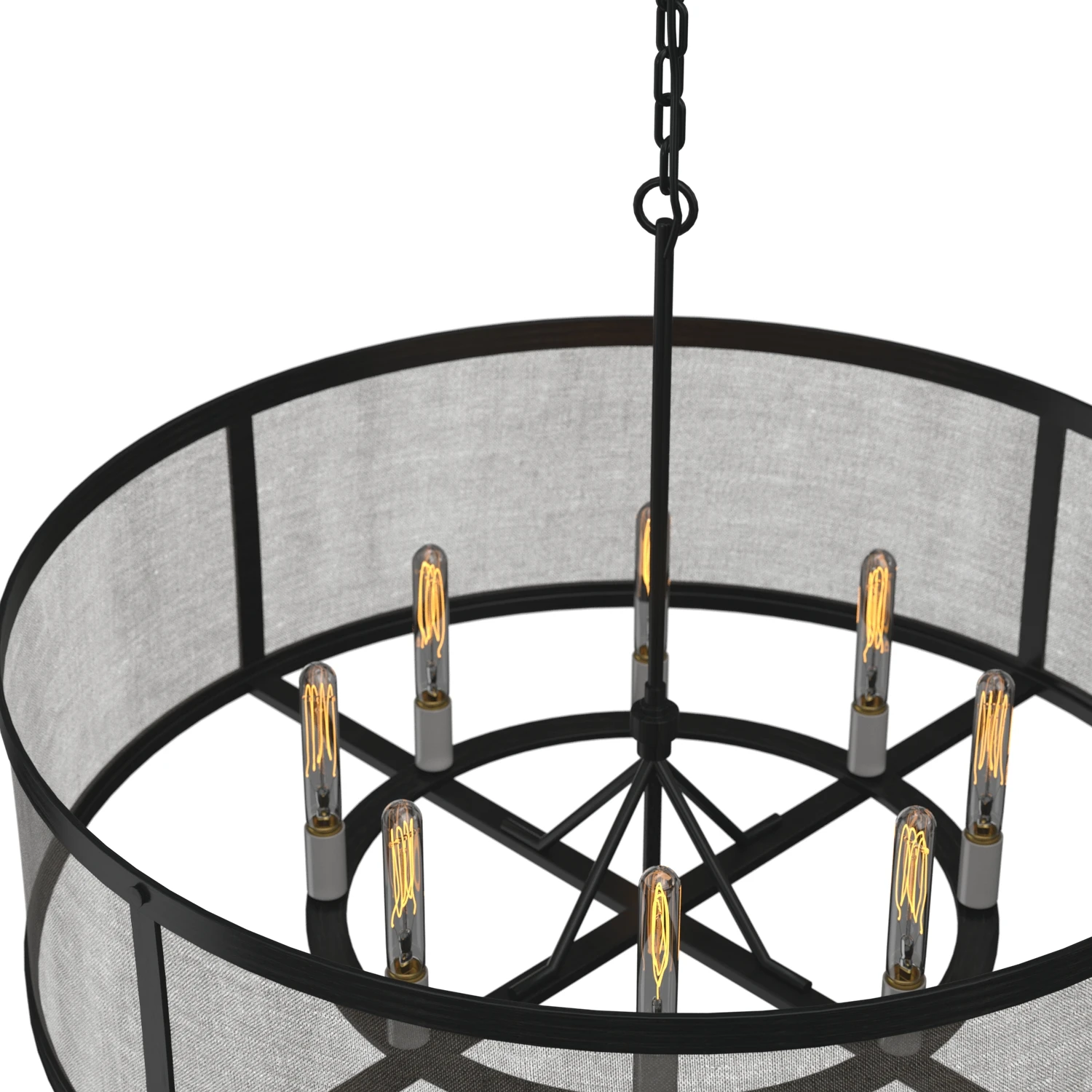 Riveted Mesh Round Chandelier 3D Model_05