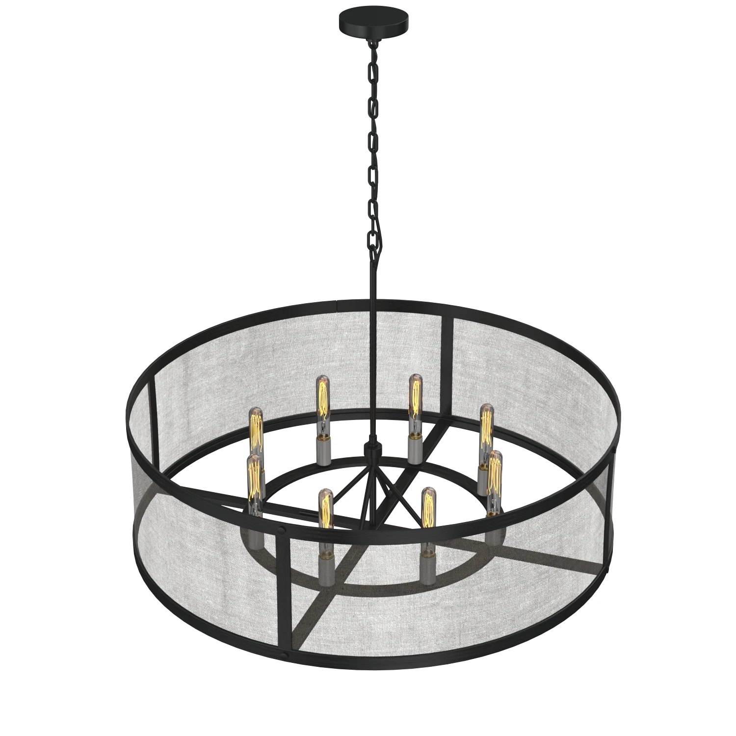 Riveted Mesh Round Chandelier 3D Model_06