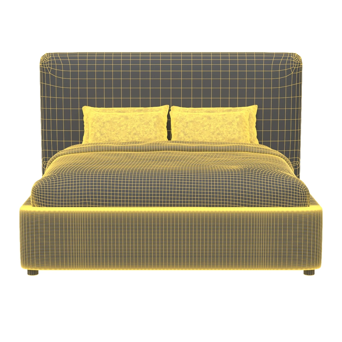 Samara King Bed Blue Velvet 3D Model_07