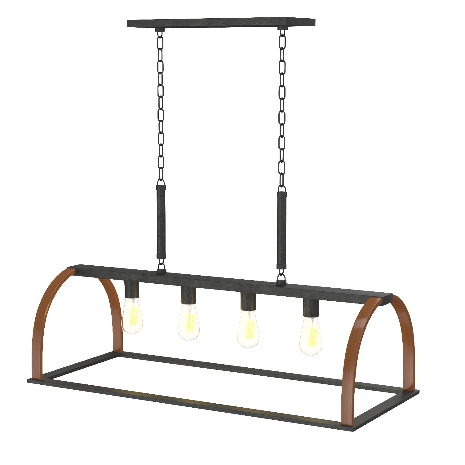 Trestle 4 Light 33 inch Gilded Iron Island Pendant Ceiling Light 3D Model_06