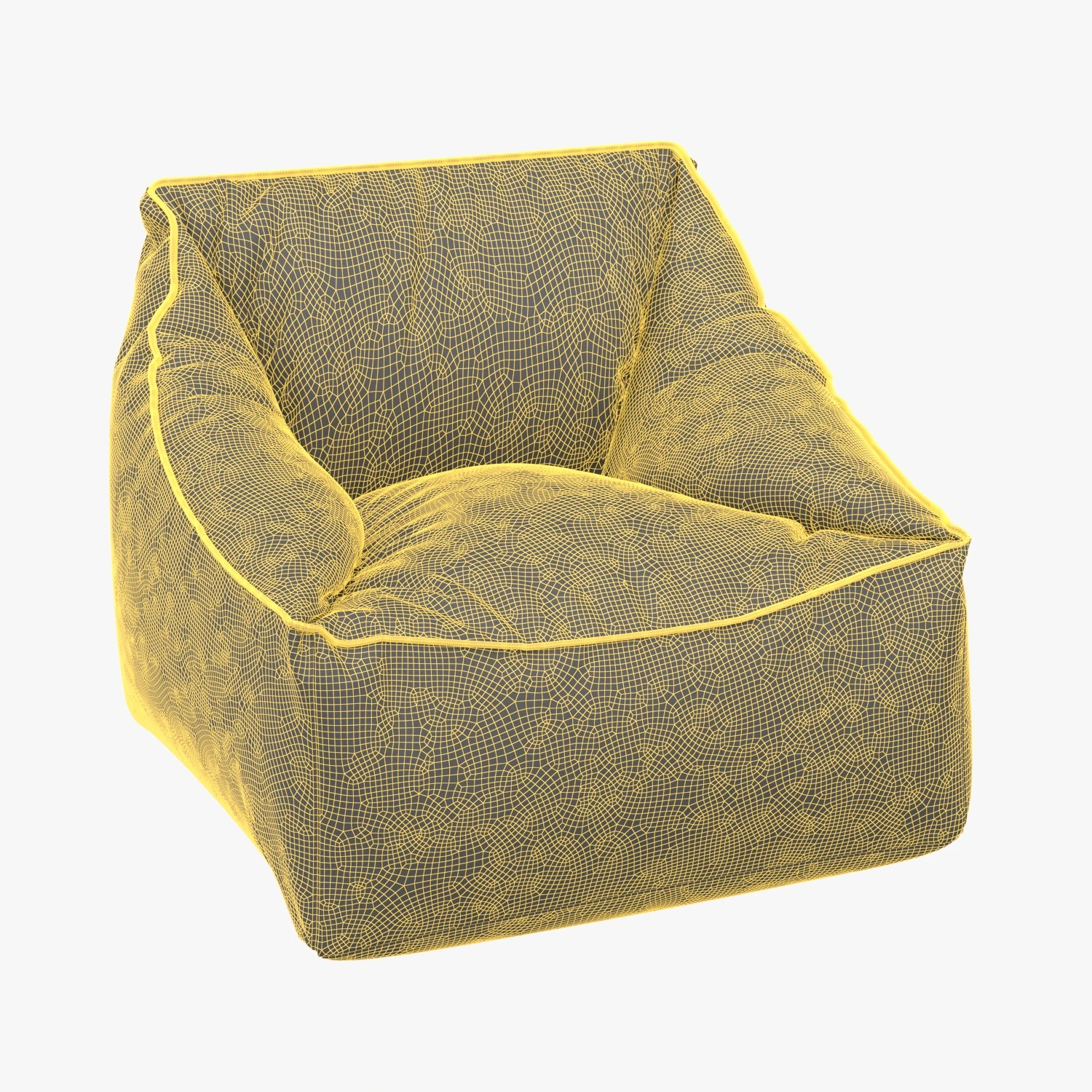 Vegan Leather Navy Modern Lounger 3D Model_07