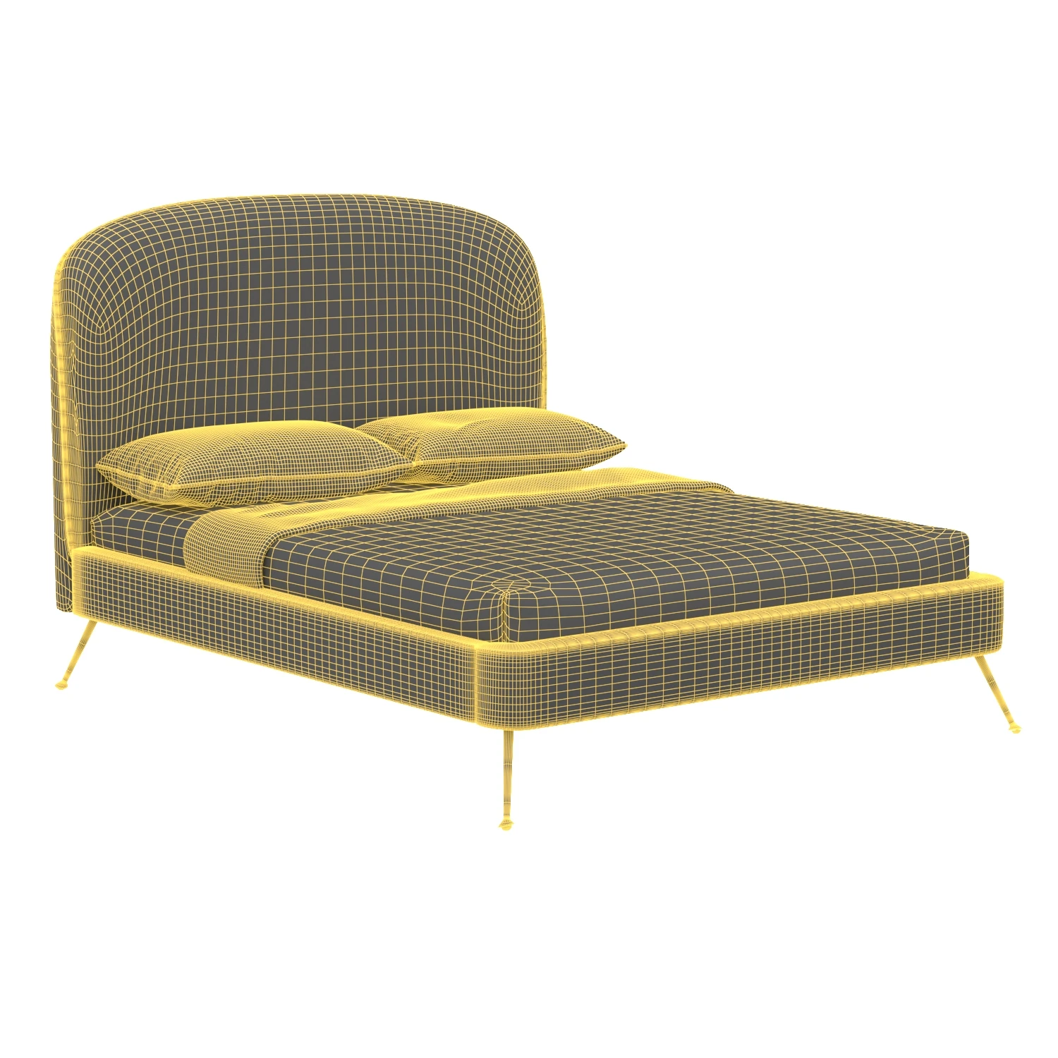 Vivi Grey Velvet Bed in Queen TOV-B6343 3D Model_07
