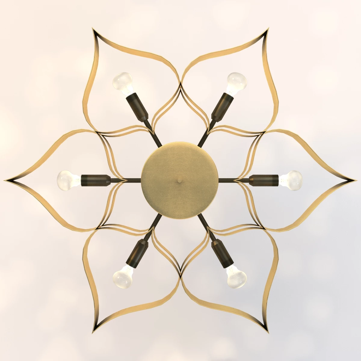 Grand Lotus Chandelier 3D Model_07