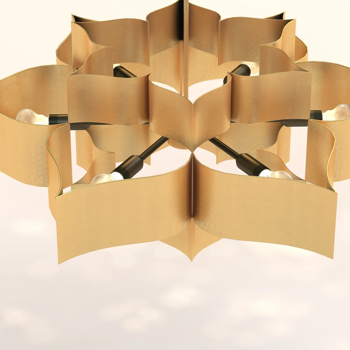 Grand Lotus Chandelier 3D Model_06