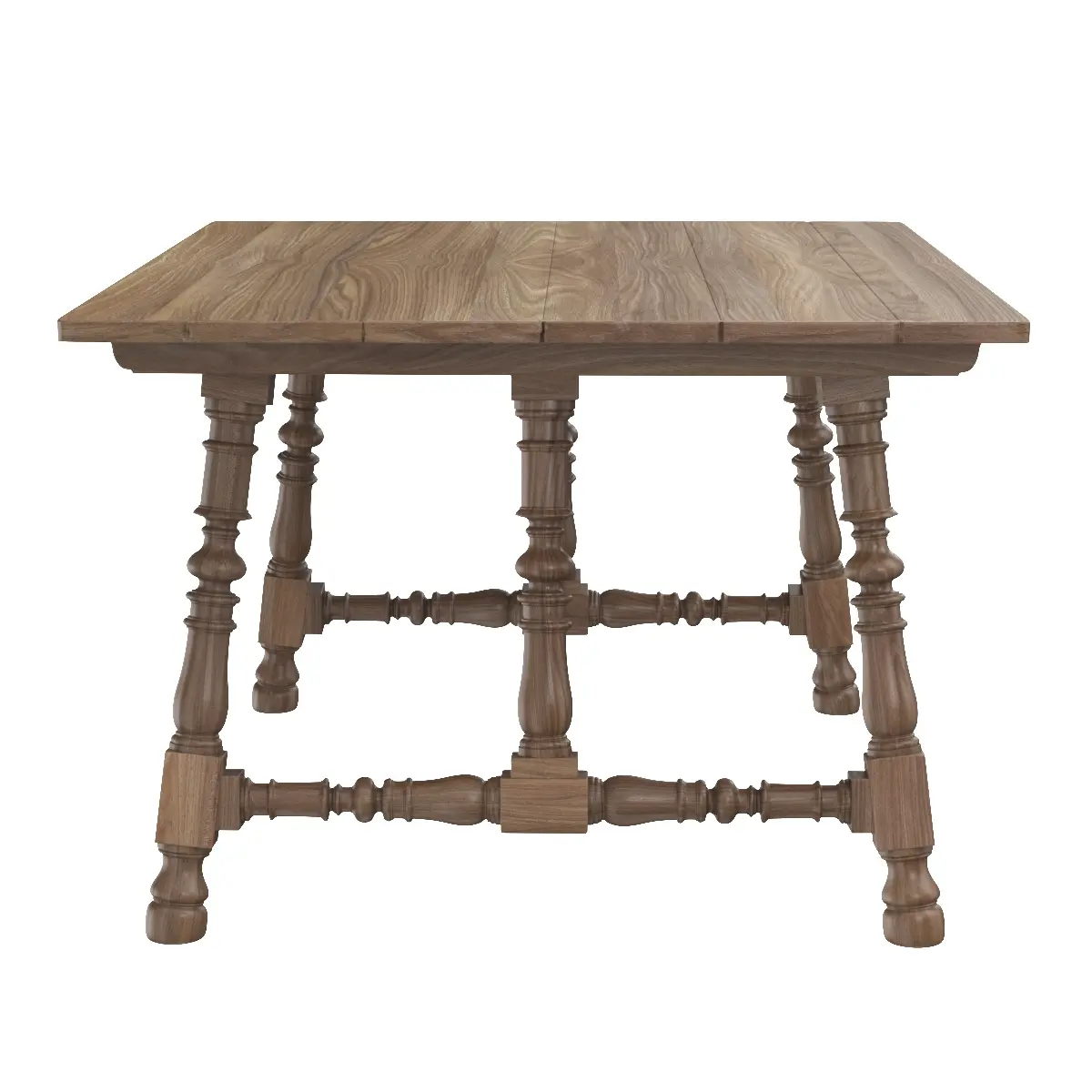 17th Or 18th Century Hardwood Trestle Tavern Table 3D Model_04