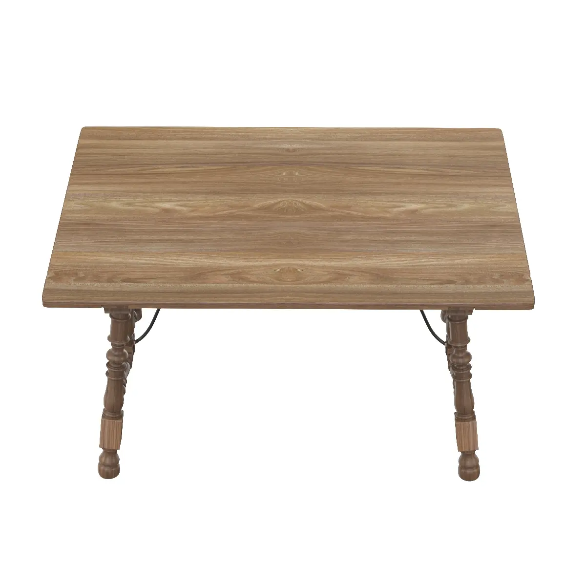 17th Or 18th Century Hardwood Trestle Tavern Table 3D Model_03