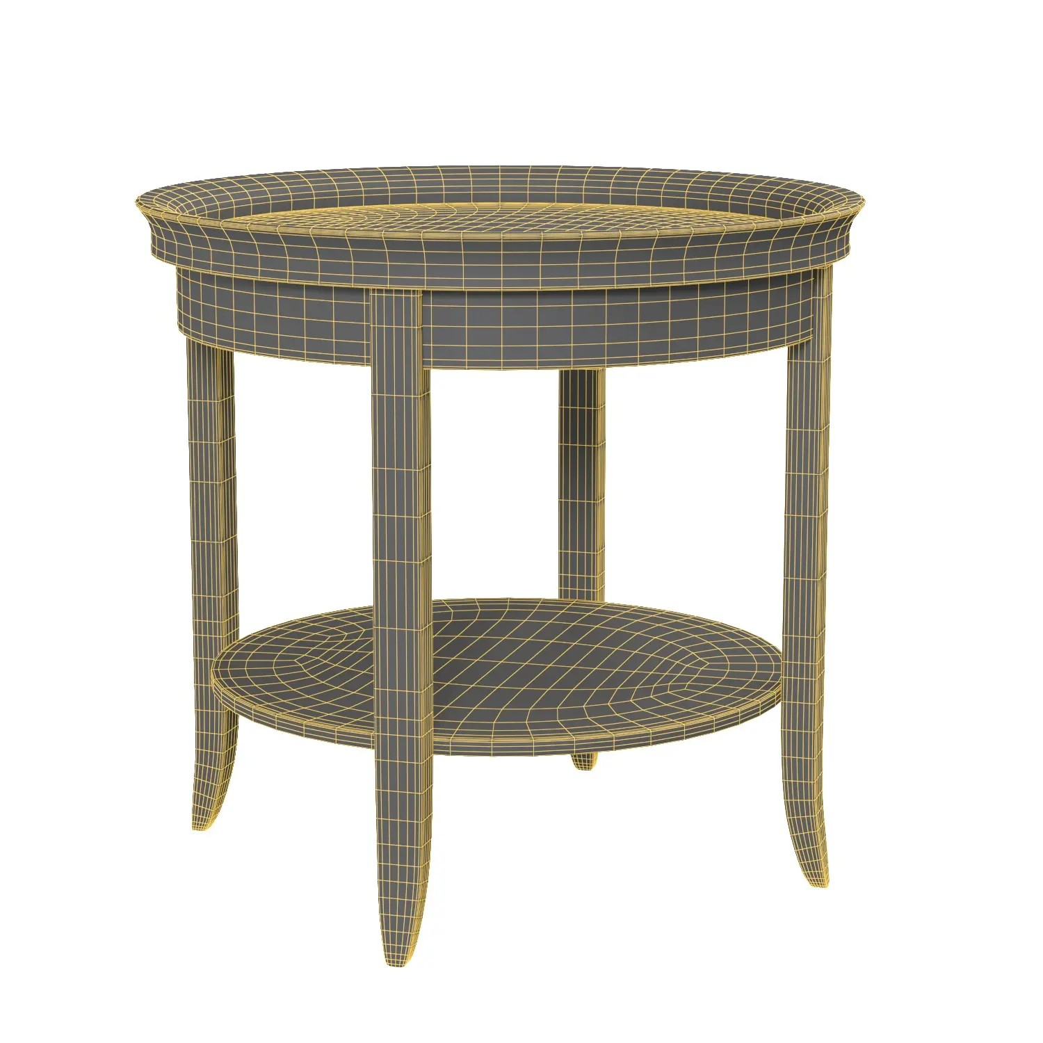 Aberta Traditional Accent Table 3D Model_07