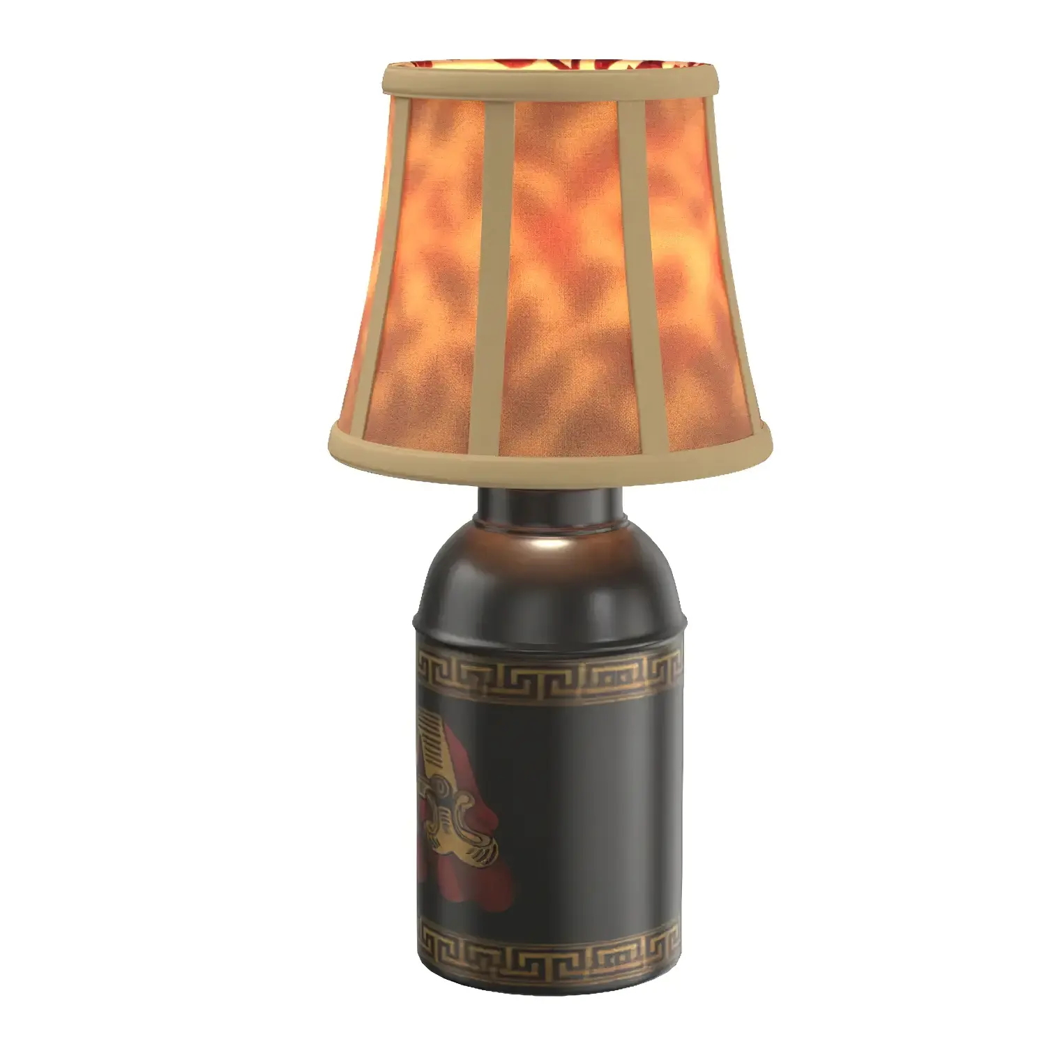 An English Black and Gilt-Decorated Tole Tea Canister Lamp 3D Model_06