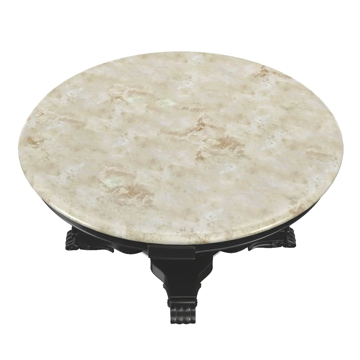 Anglo-Indian Marble and Ebonized Mahogany Centre Table 3D Model_03