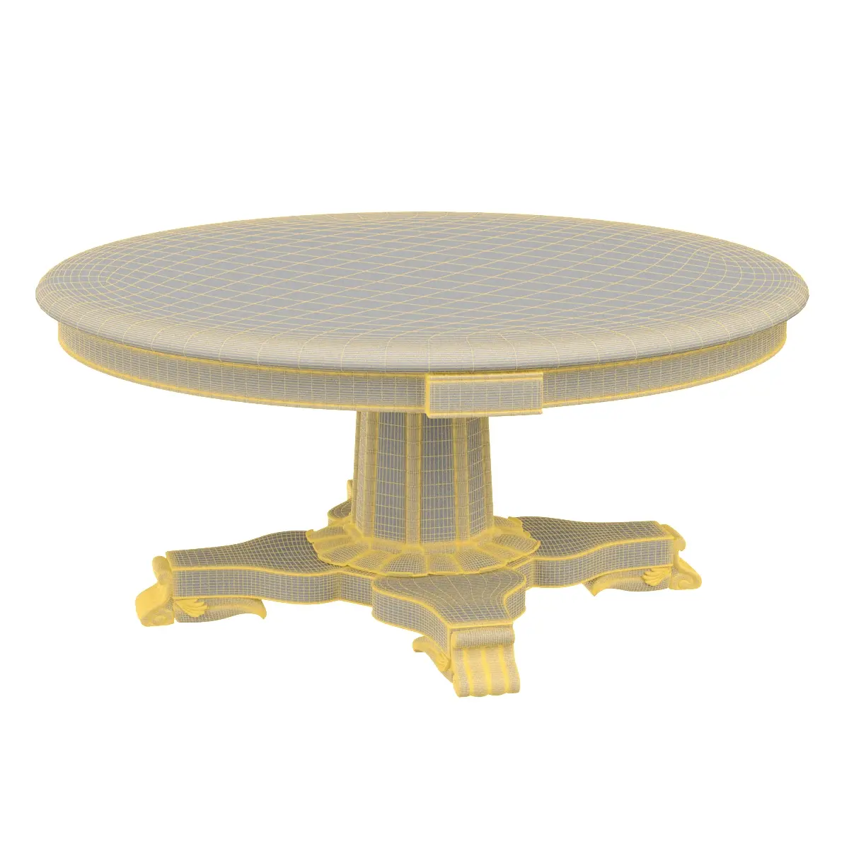 Anglo-Indian Marble and Ebonized Mahogany Centre Table 3D Model_07
