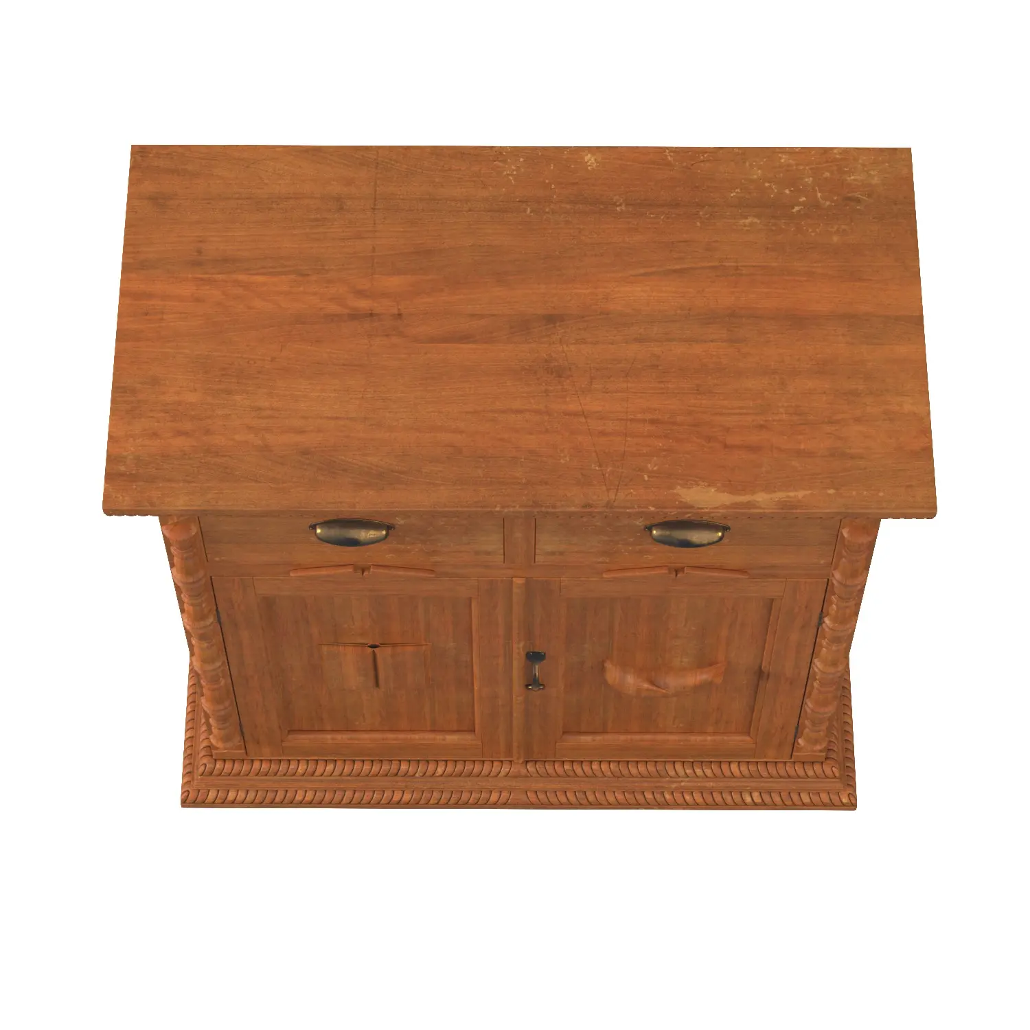 Antique Two Door Buffet Cabinet 3D Model_04